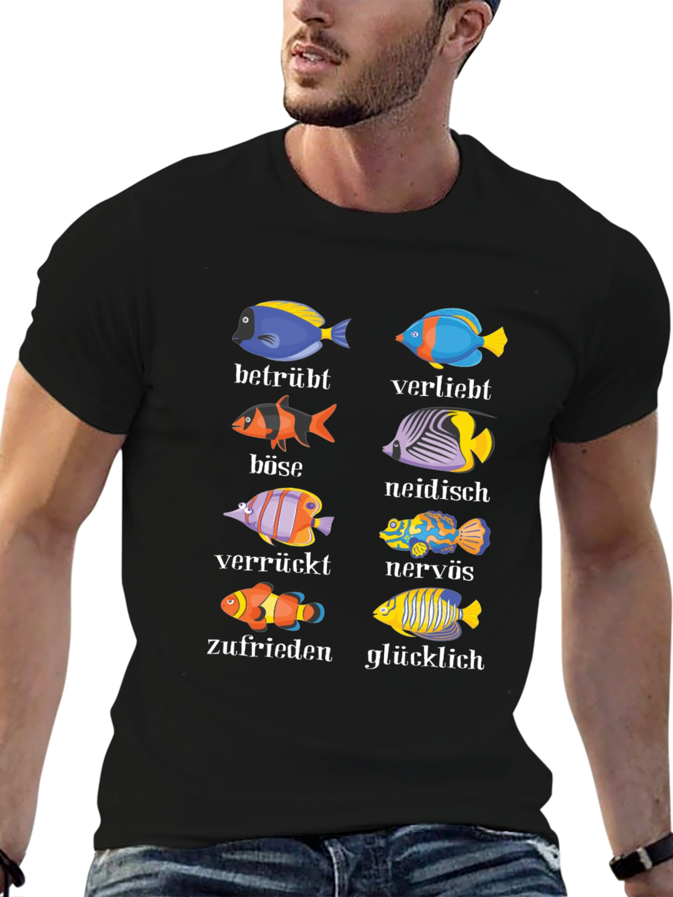 Emotion Fish Black T-Shirt
