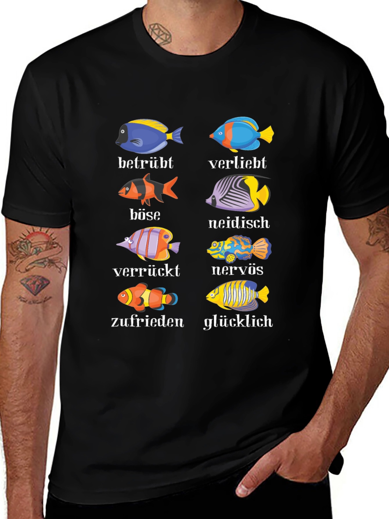 Emotion Fish Black T-Shirt