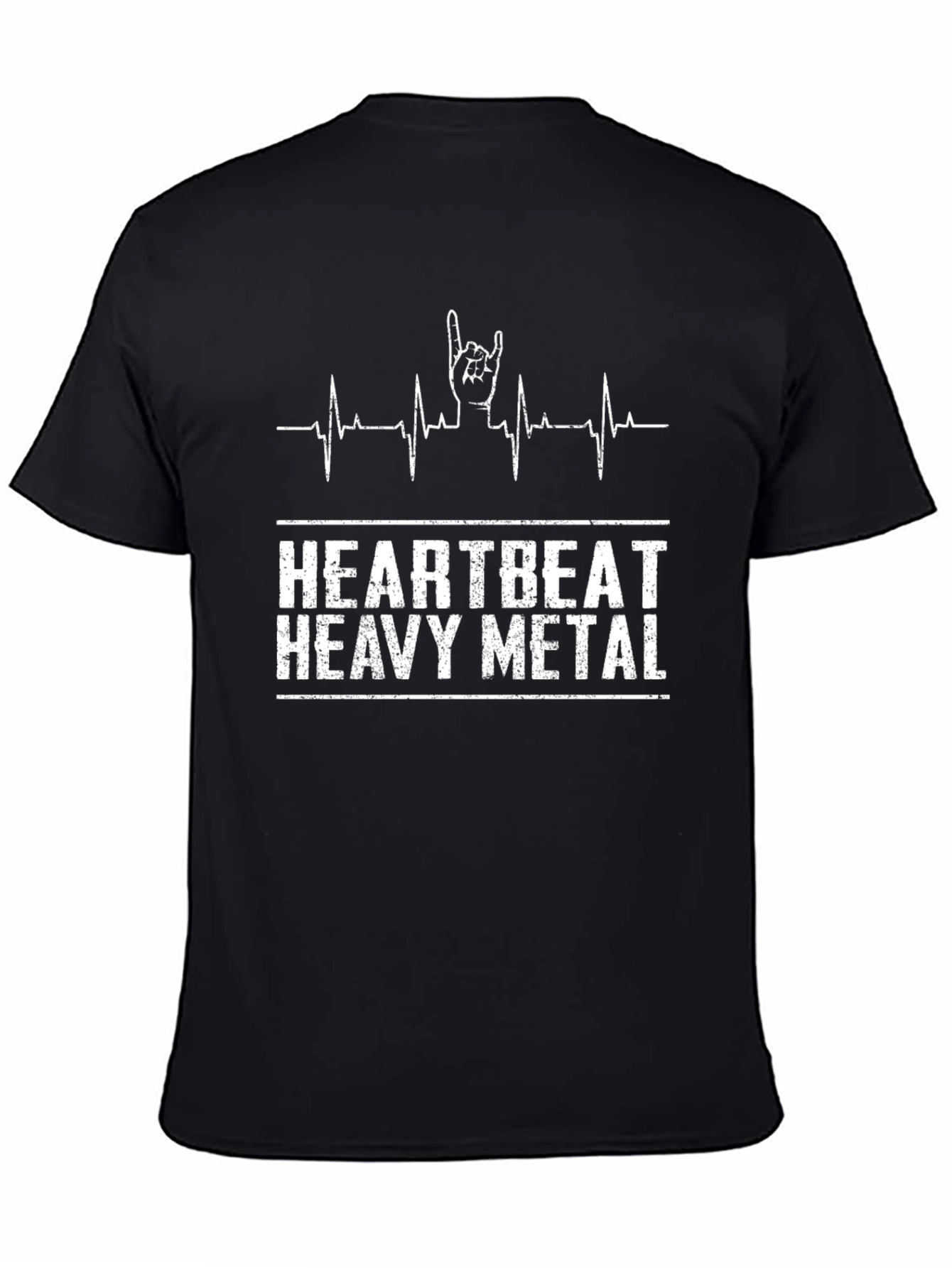 Heartbeat Heavy Metal Black T-Shirt