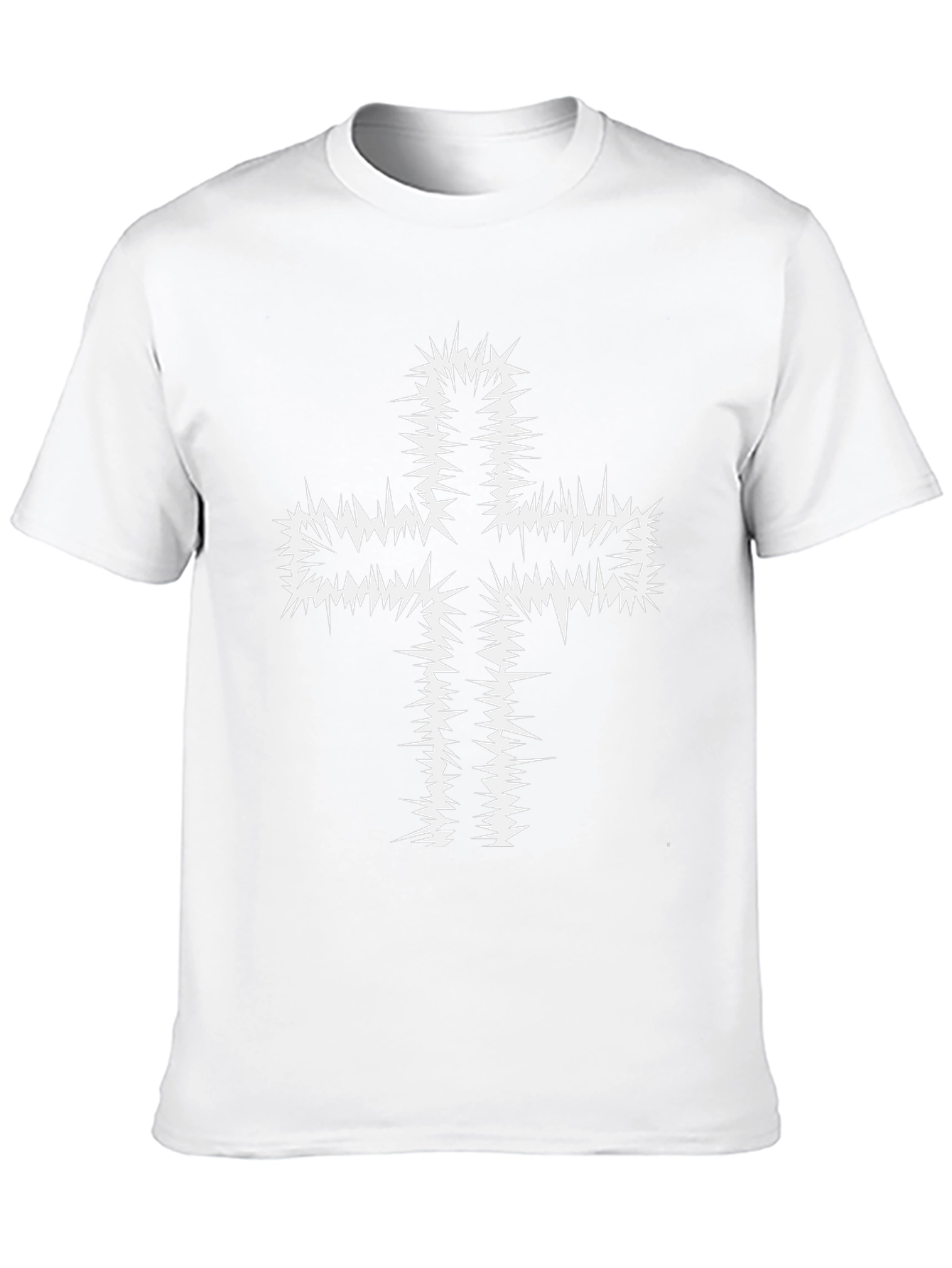 Edgy Spiked Cross Graphic Tee