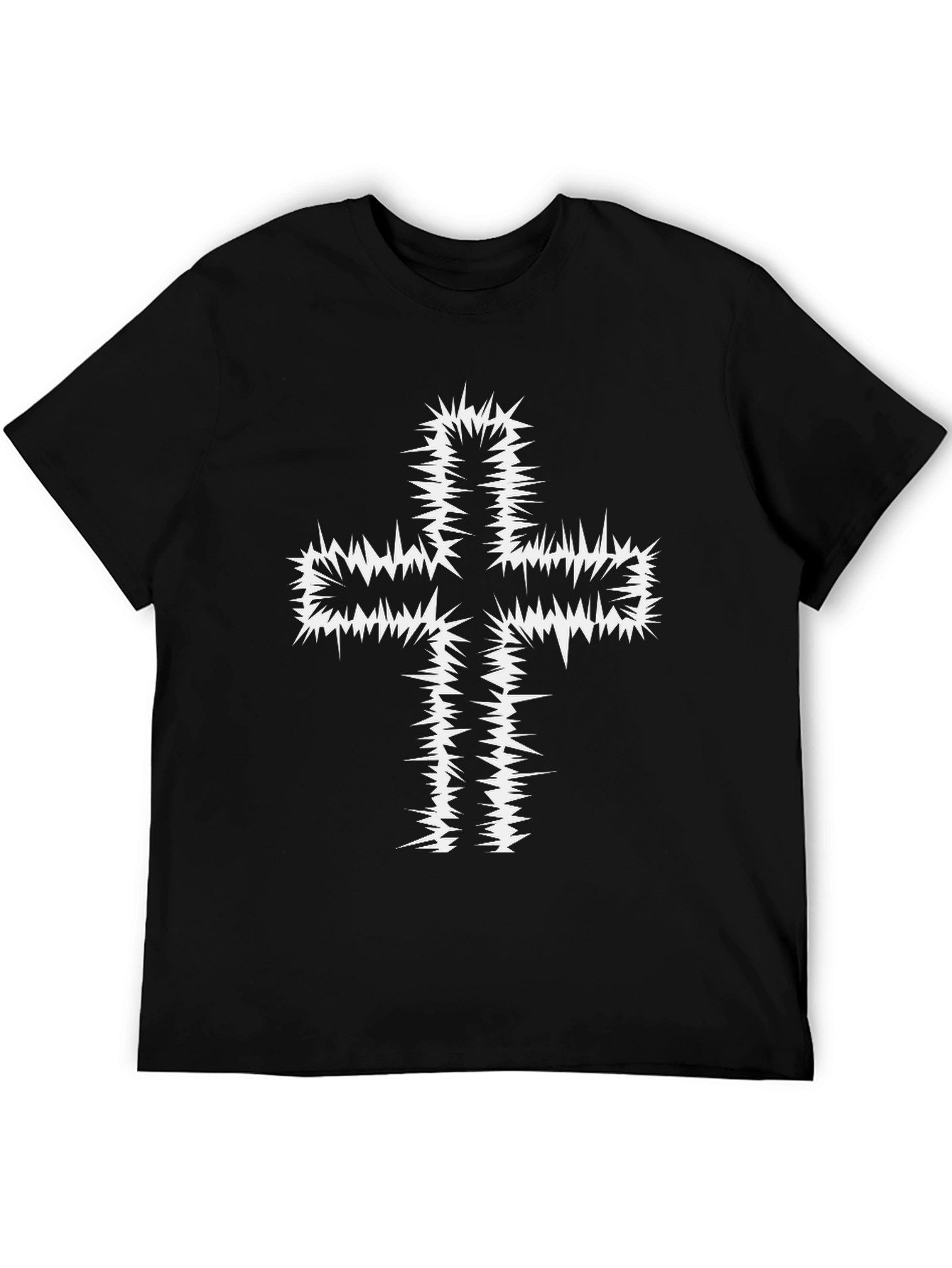 Edgy Spiked Cross Graphic Tee