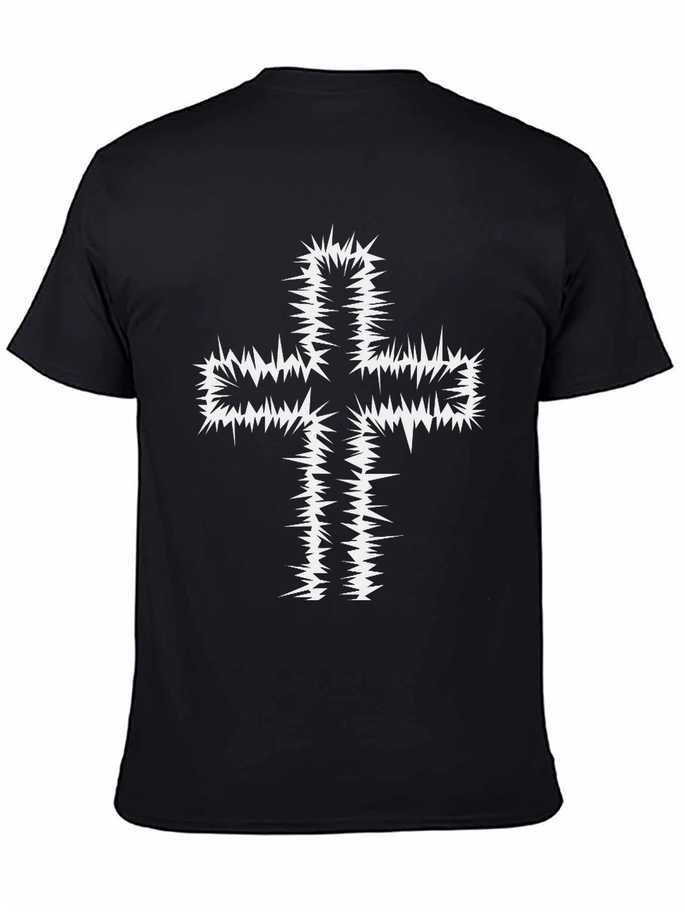 Edgy Spiked Cross Graphic Tee