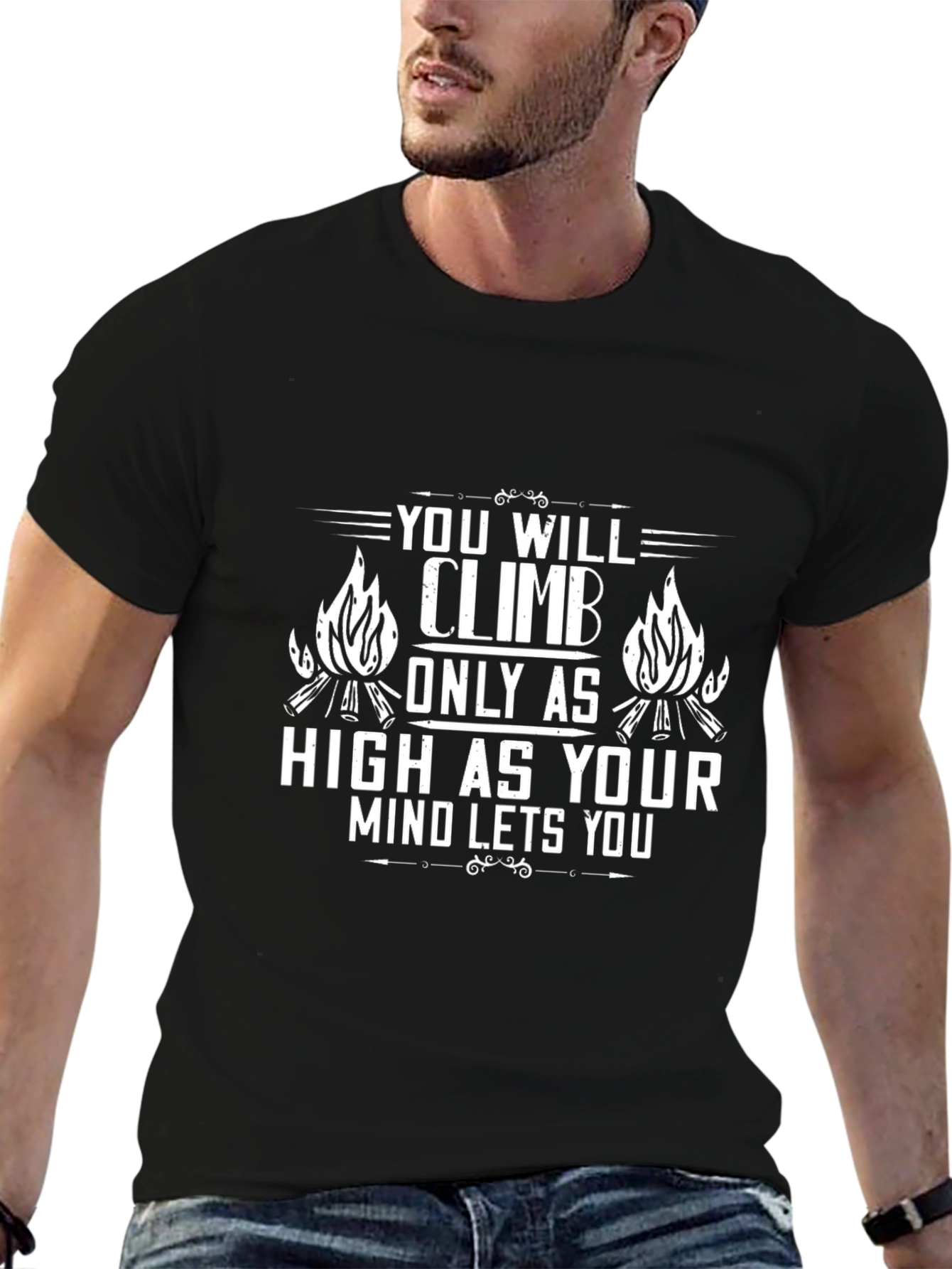 Motivational Climb Mindset Black T-Shirt