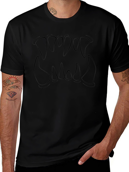 Monster Teeth Graphic Print Black Tee
