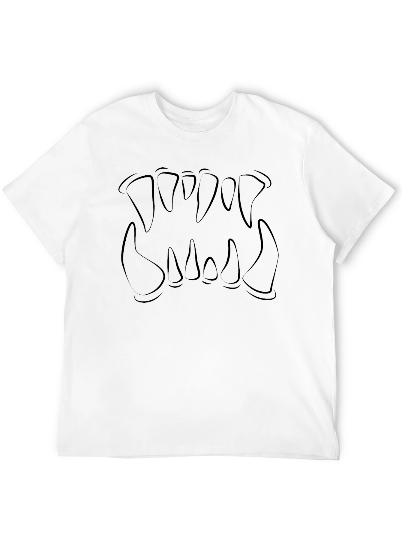 Monster Teeth Graphic Print Black Tee
