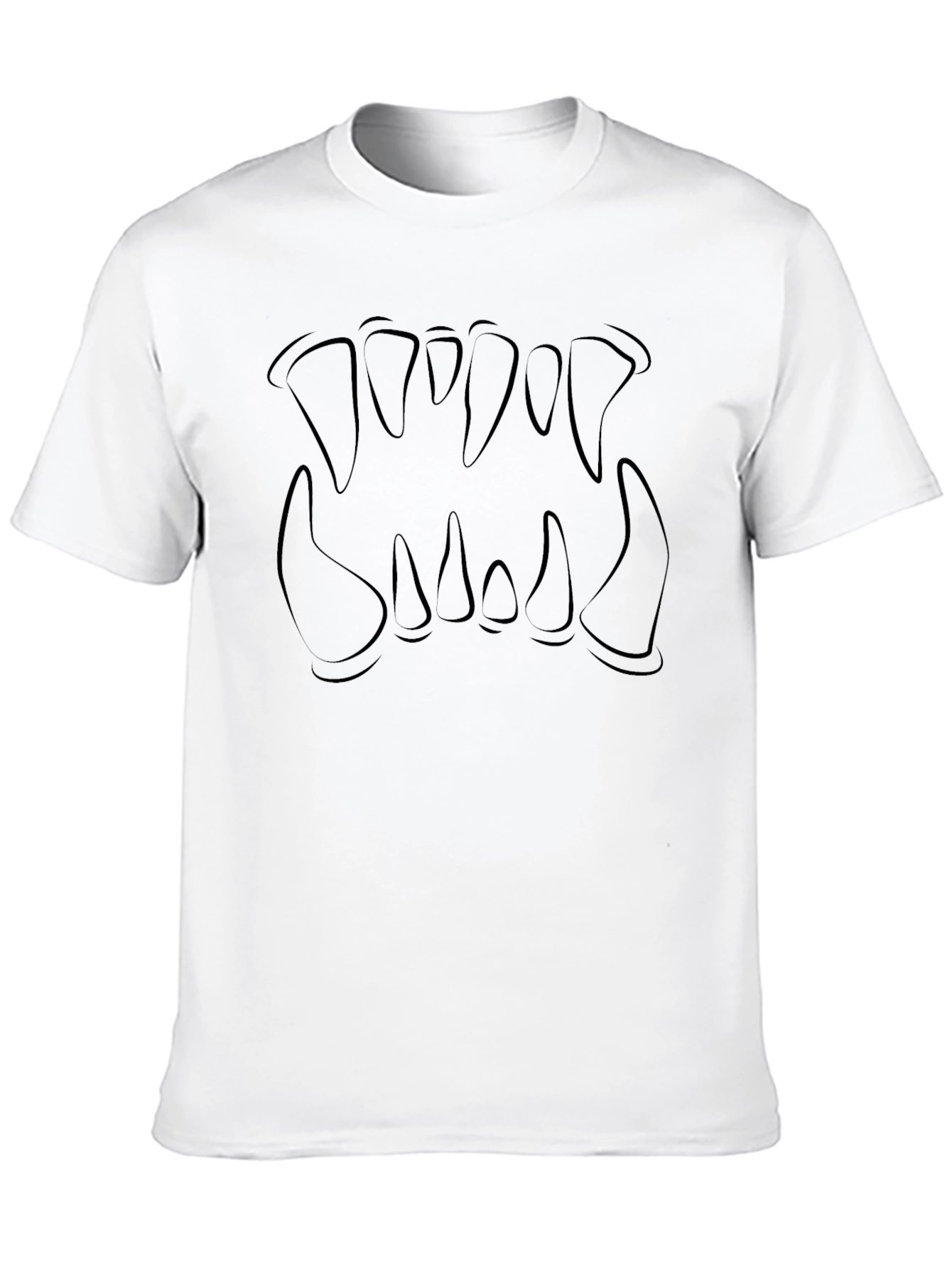 Monster Teeth Graphic Print Black Tee