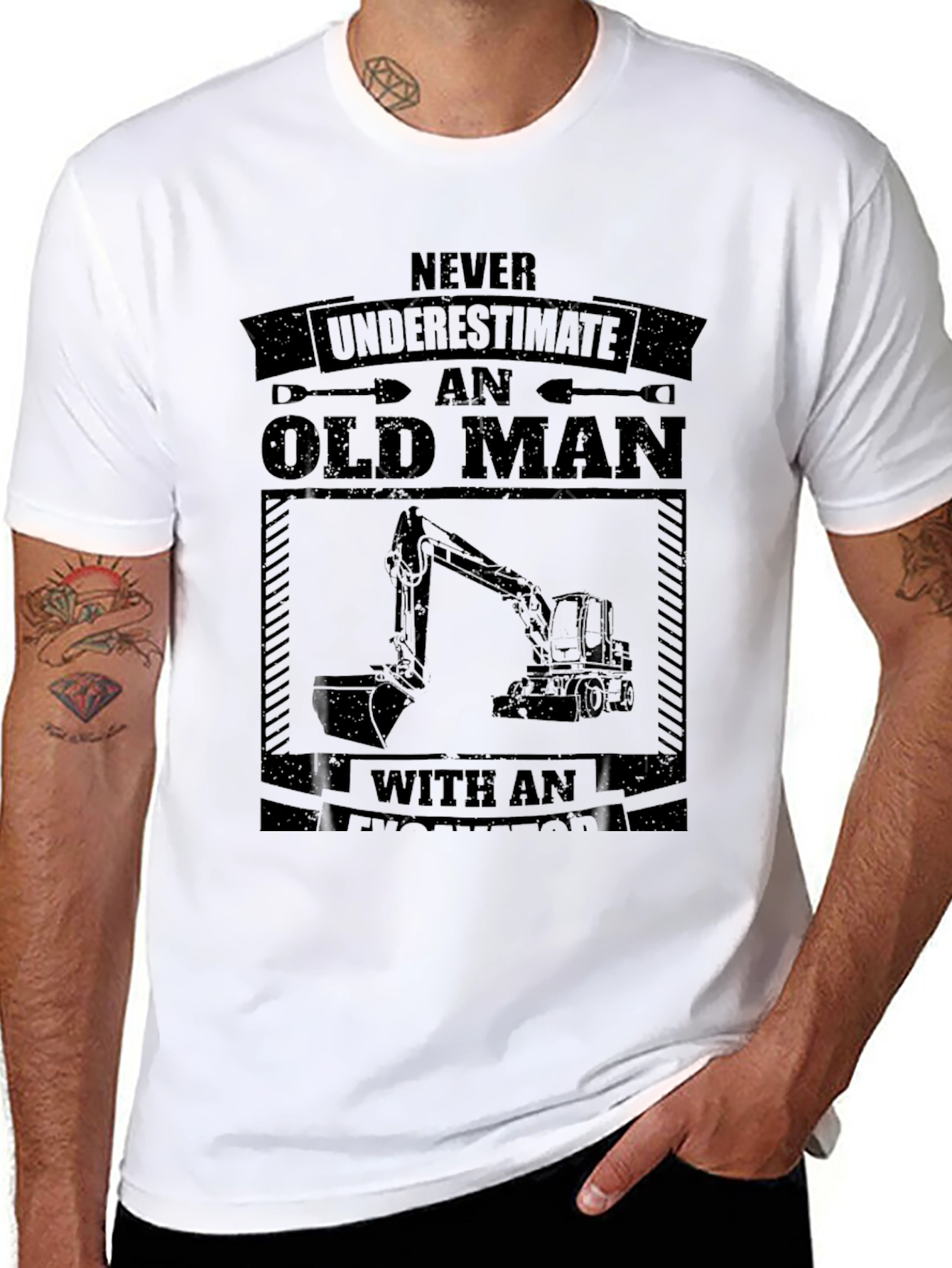 Old Man Excavator T-Shirt