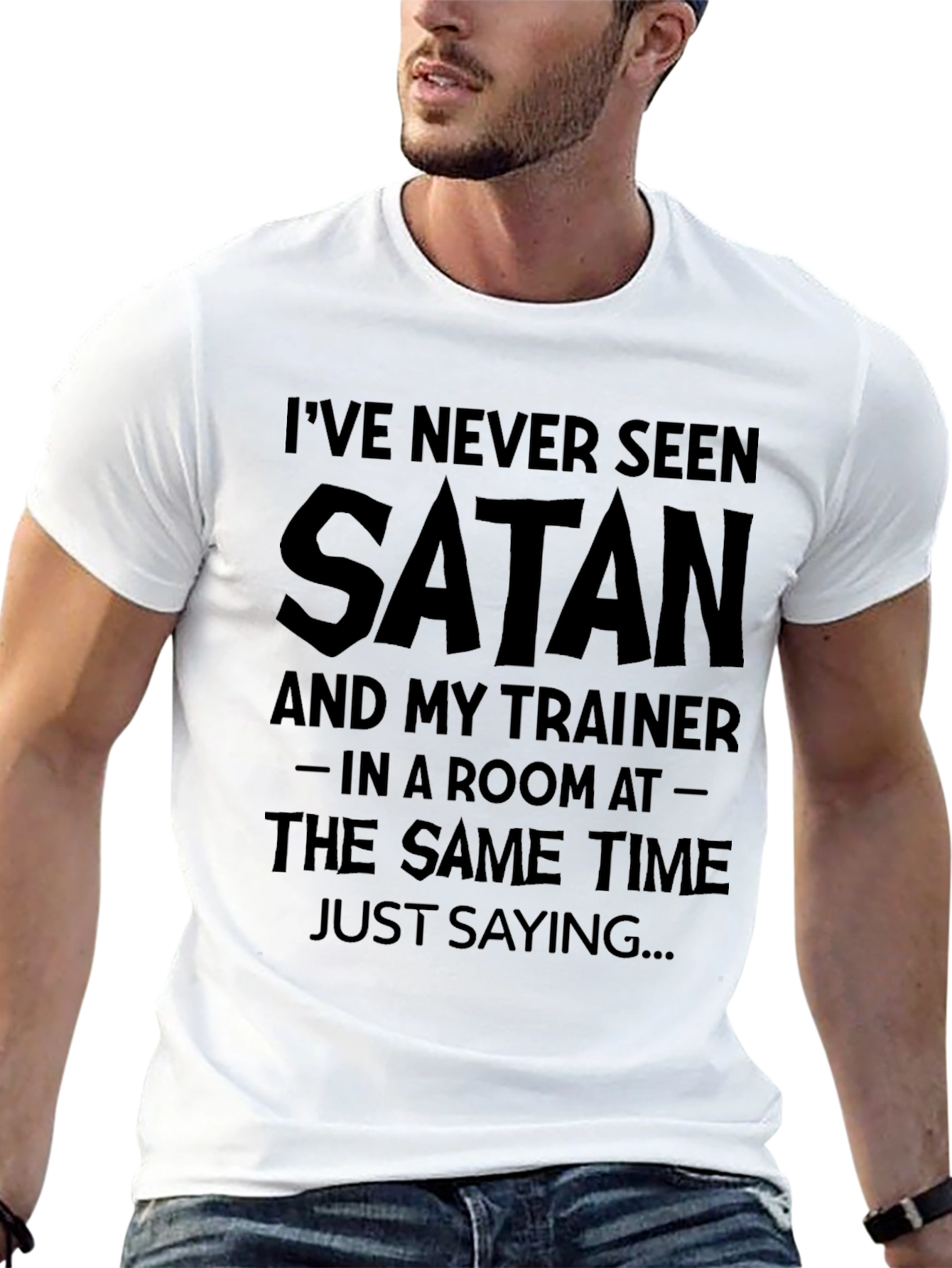 Satan & Trainer Funny Graphic T-Shirt