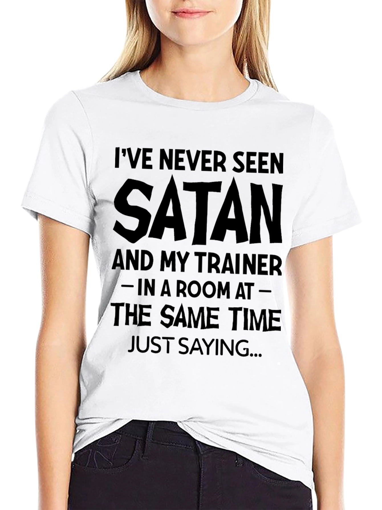 Satan & Trainer Funny Graphic T-Shirt