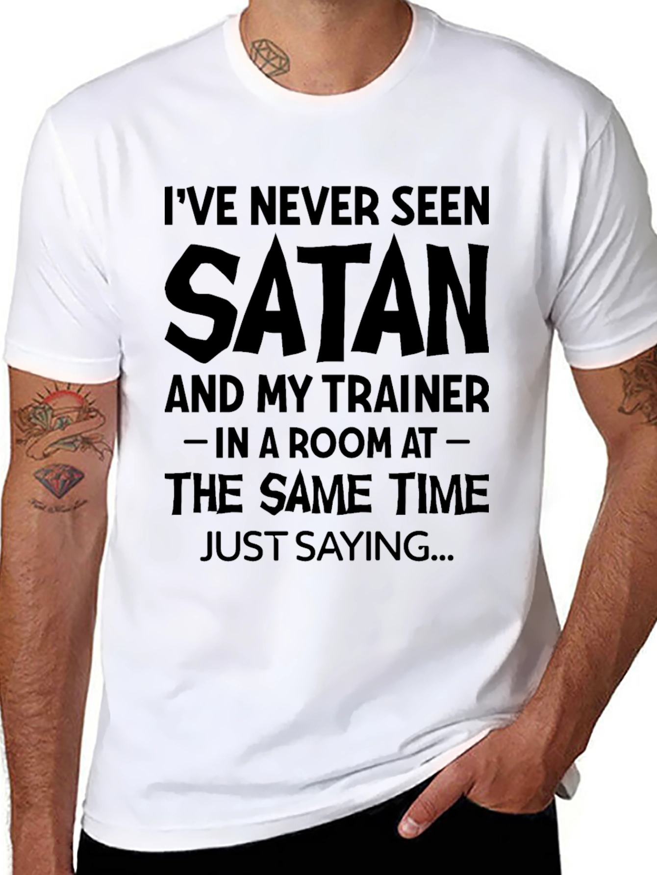 Satan & Trainer Funny Graphic T-Shirt