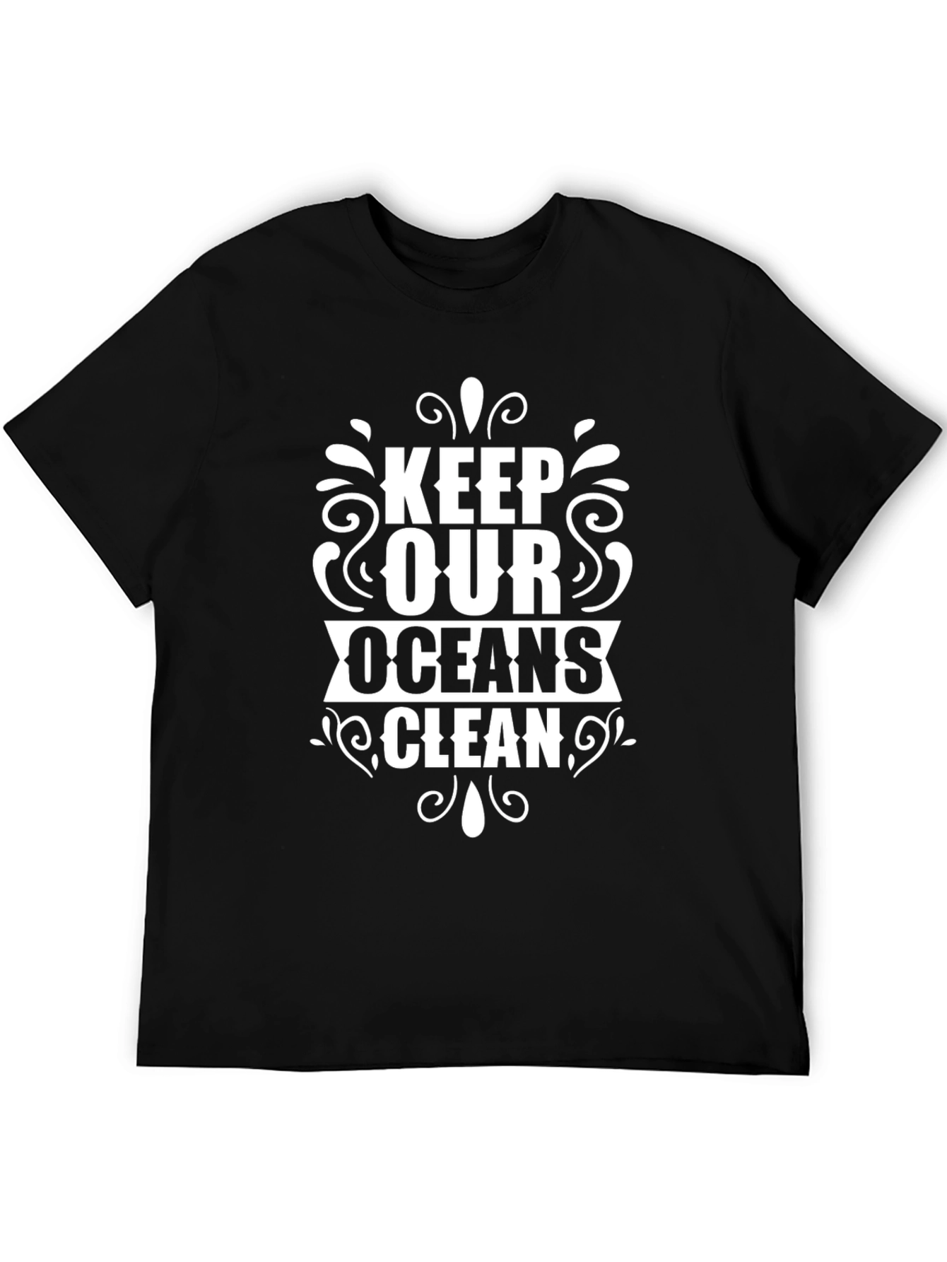 Keep Our Oceans Clean Black T-Shirt