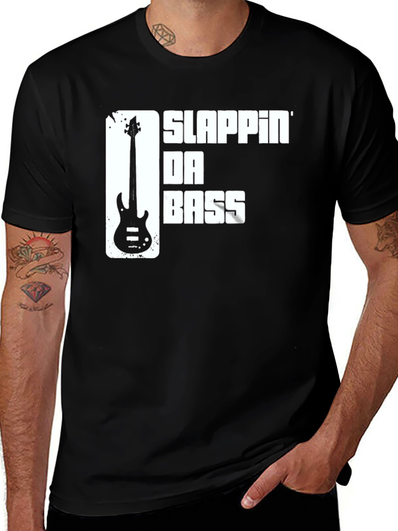 Slappin Da Bass T-Shirt - Musician Novelty Tee