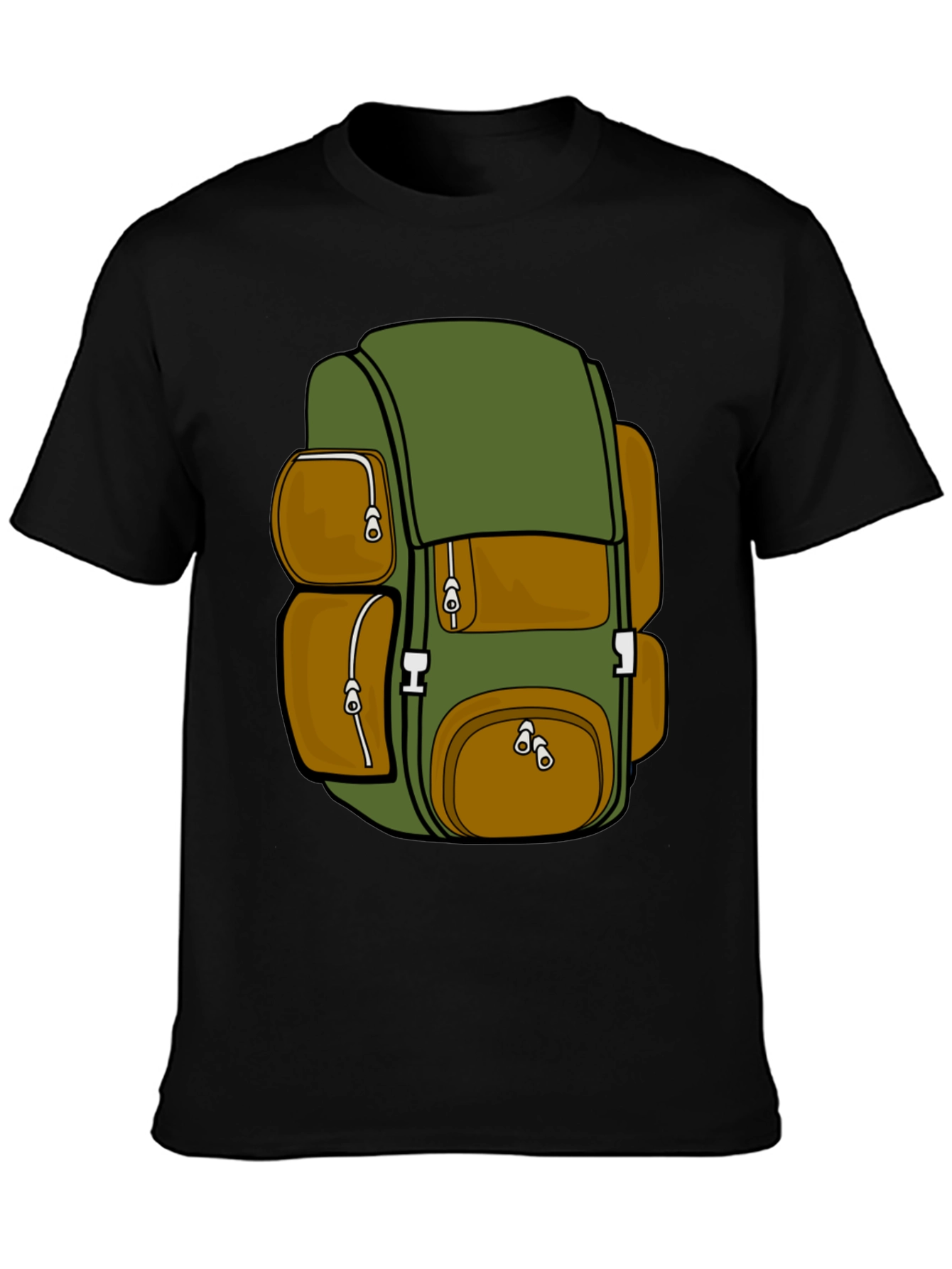 Backpack Graphic Tee - Adventure Ready Black T-Shirt