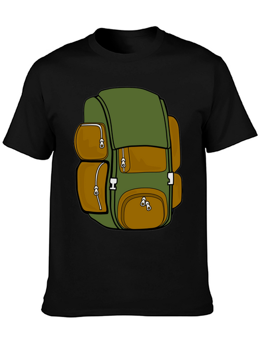 Backpack Graphic Tee - Adventure Ready Black T-Shirt