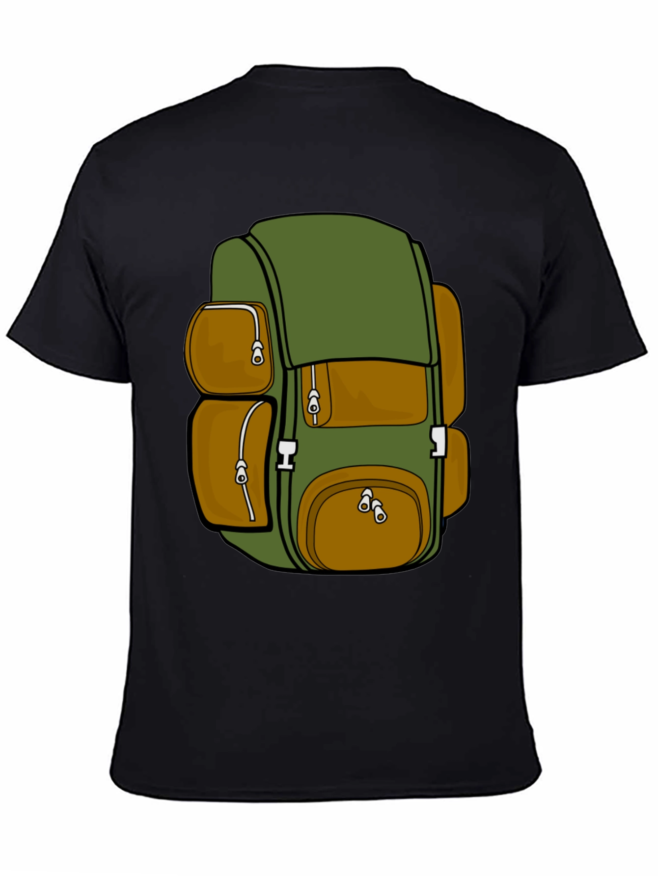 Backpack Graphic Tee - Adventure Ready Black T-Shirt