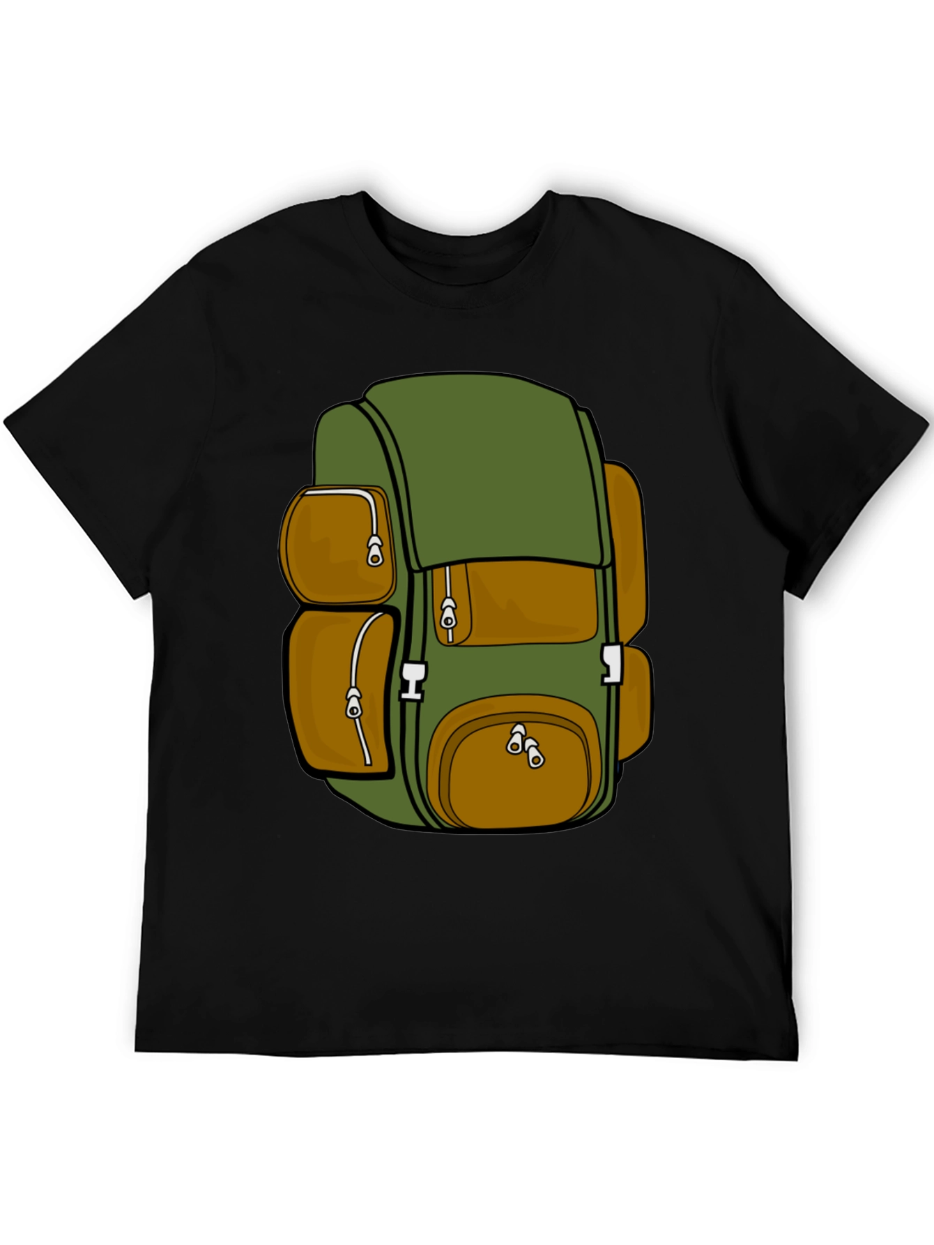 Backpack Graphic Tee - Adventure Ready Black T-Shirt