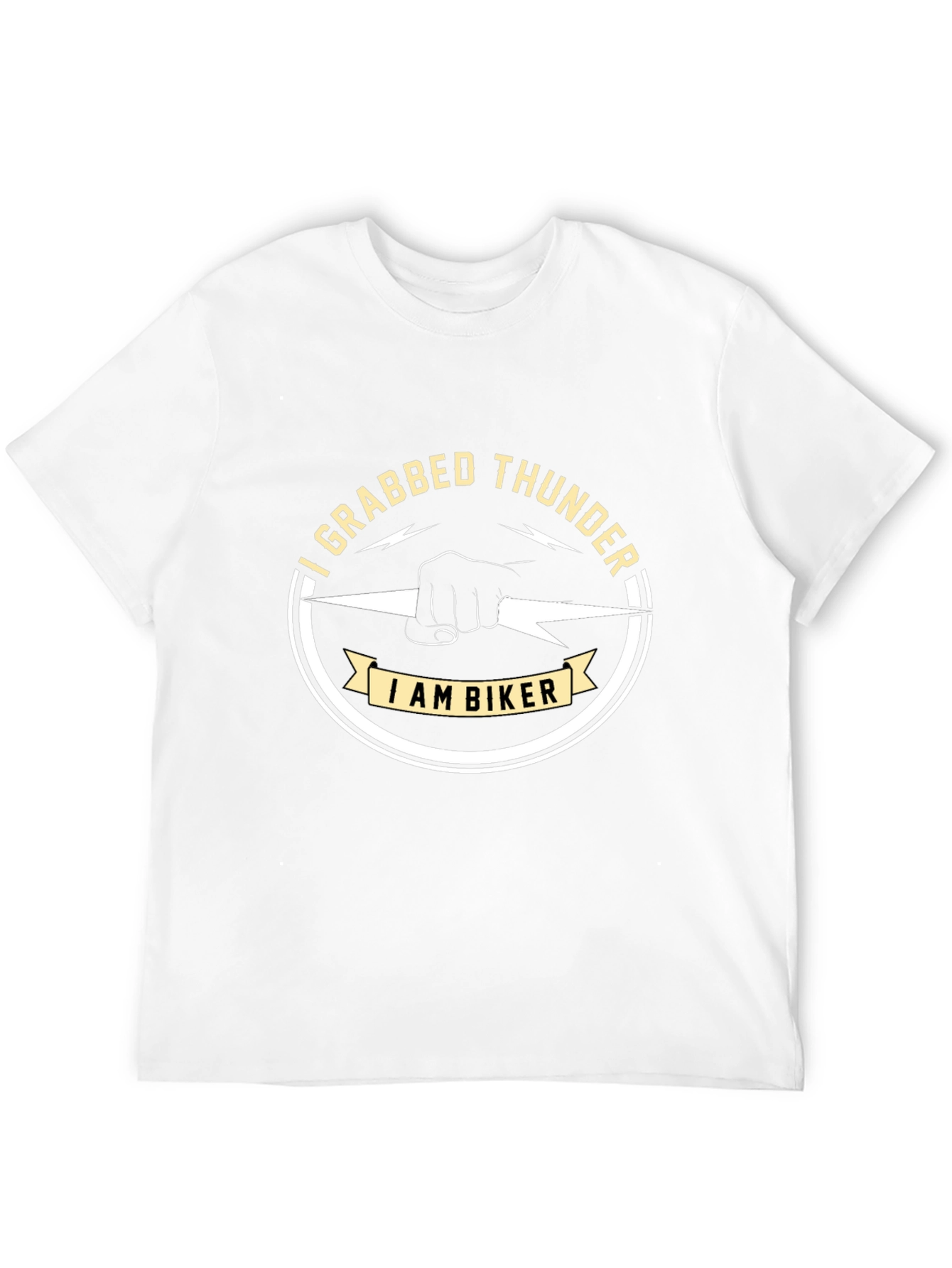 I Grabbed Thunder Biker T-Shirt - Classic Black