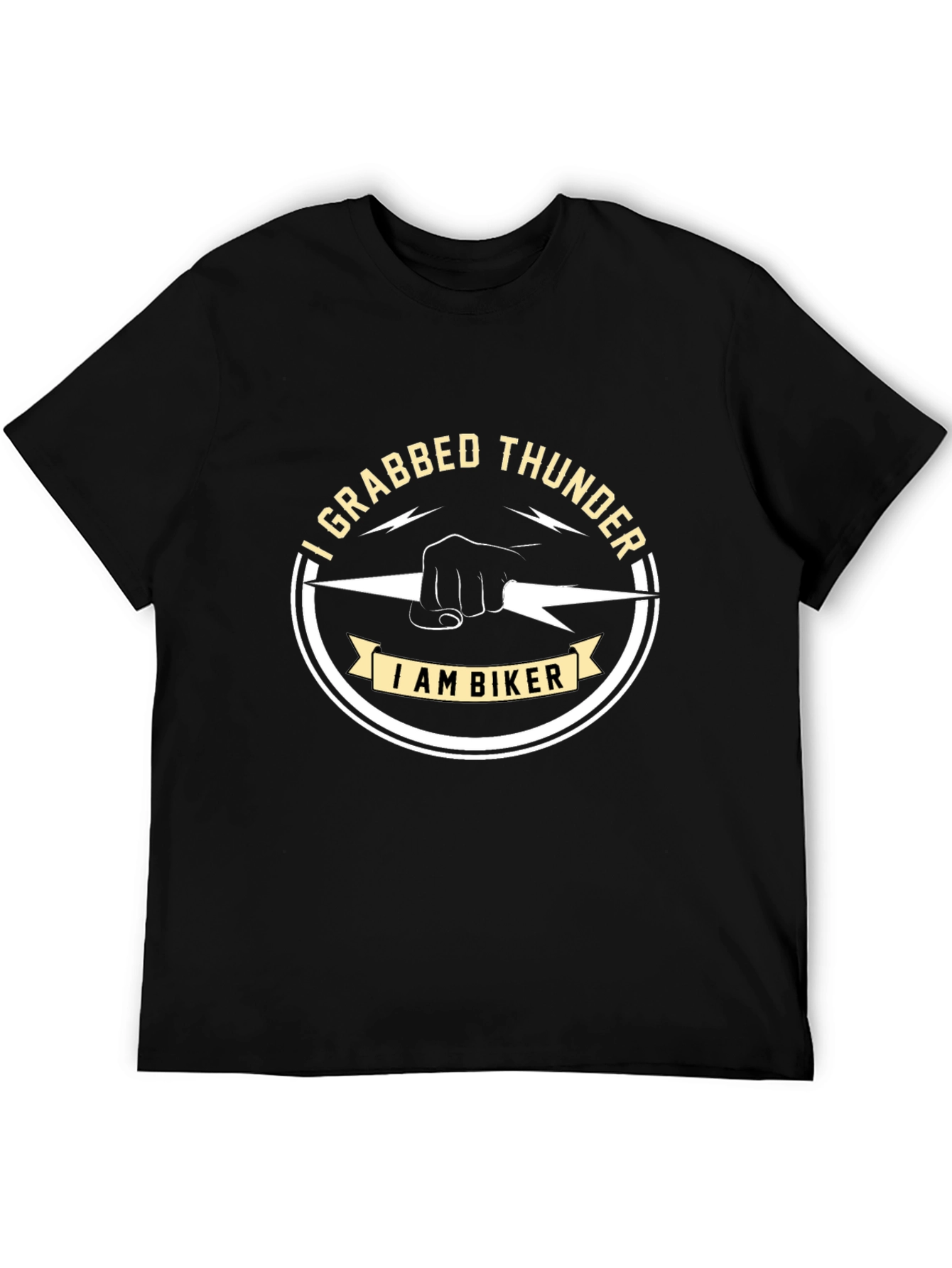 I Grabbed Thunder Biker T-Shirt - Classic Black