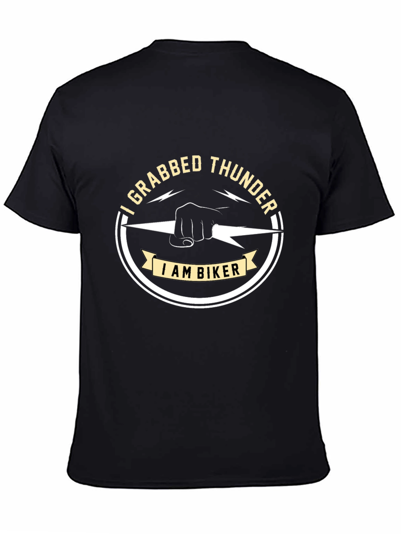 I Grabbed Thunder Biker T-Shirt - Classic Black