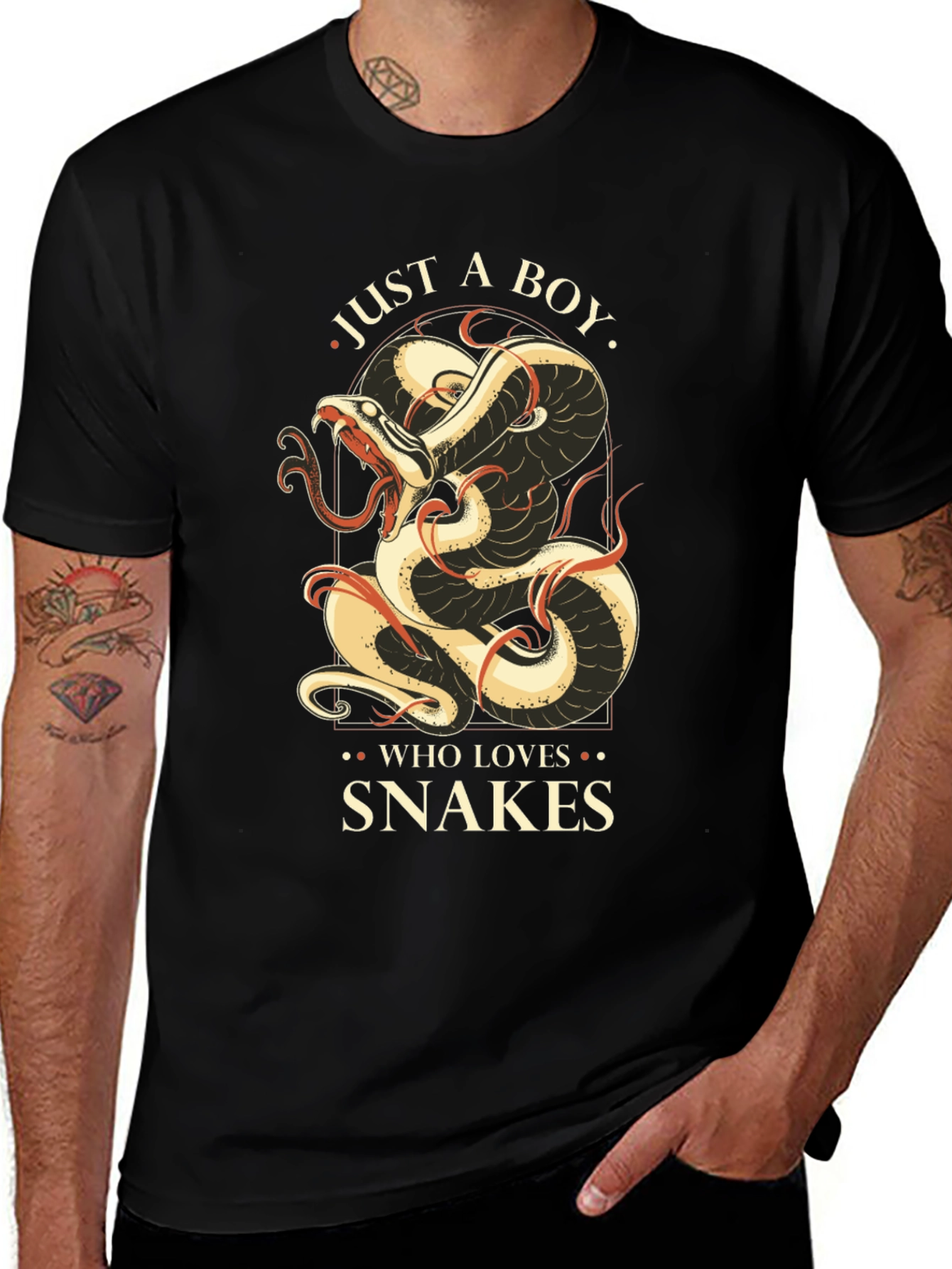Just A Boy Who Loves Snakes Graphic T-Shirt