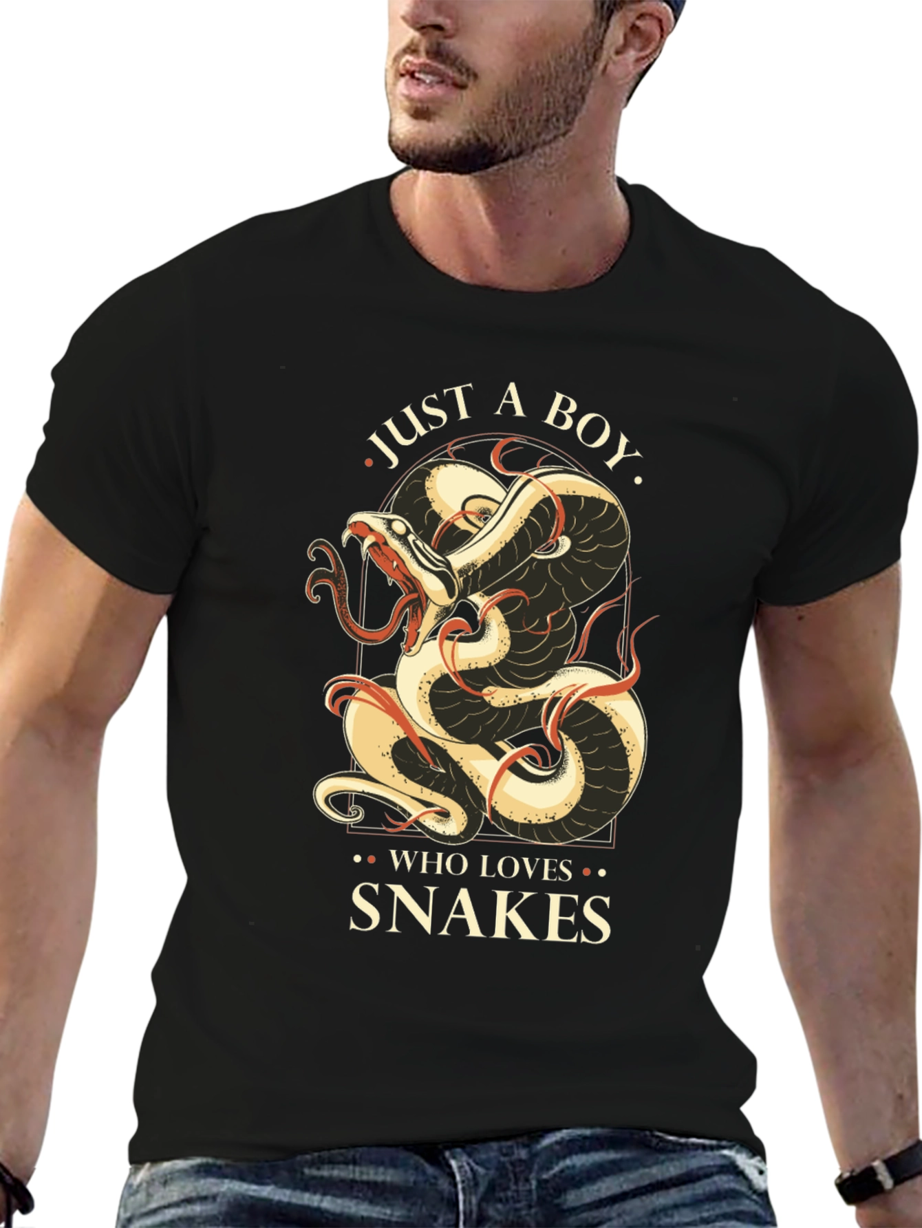 Just A Boy Who Loves Snakes Graphic T-Shirt