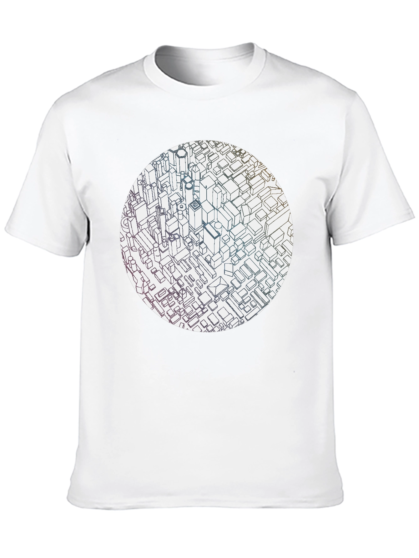 Abstract Cityscape Graphic Black T-Shirt
