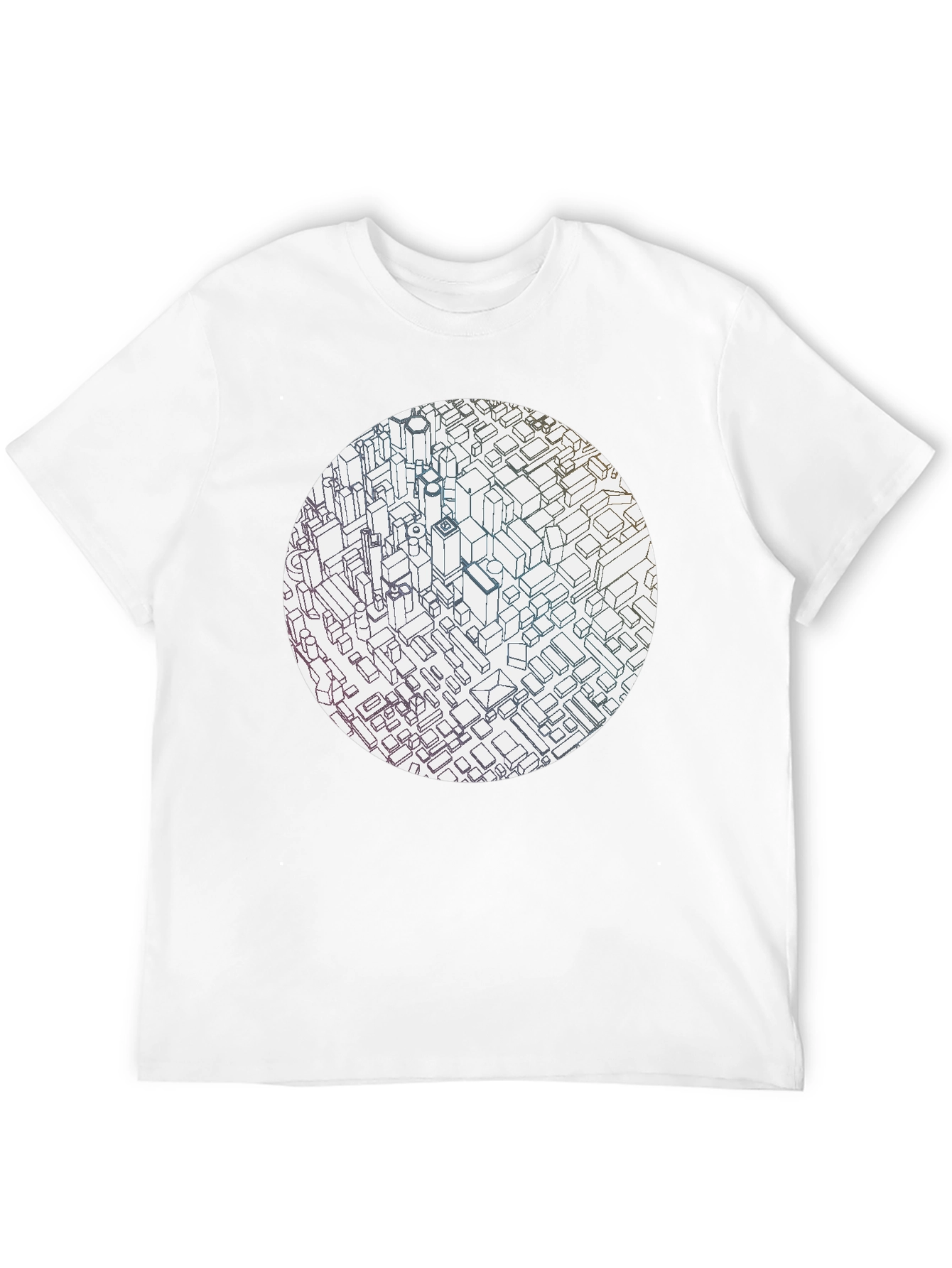 Abstract Cityscape Graphic Black T-Shirt