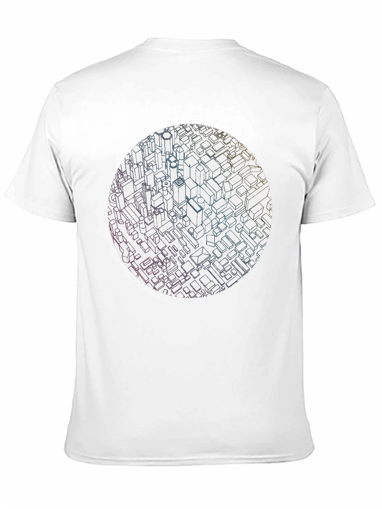 Abstract Cityscape Graphic Black T-Shirt