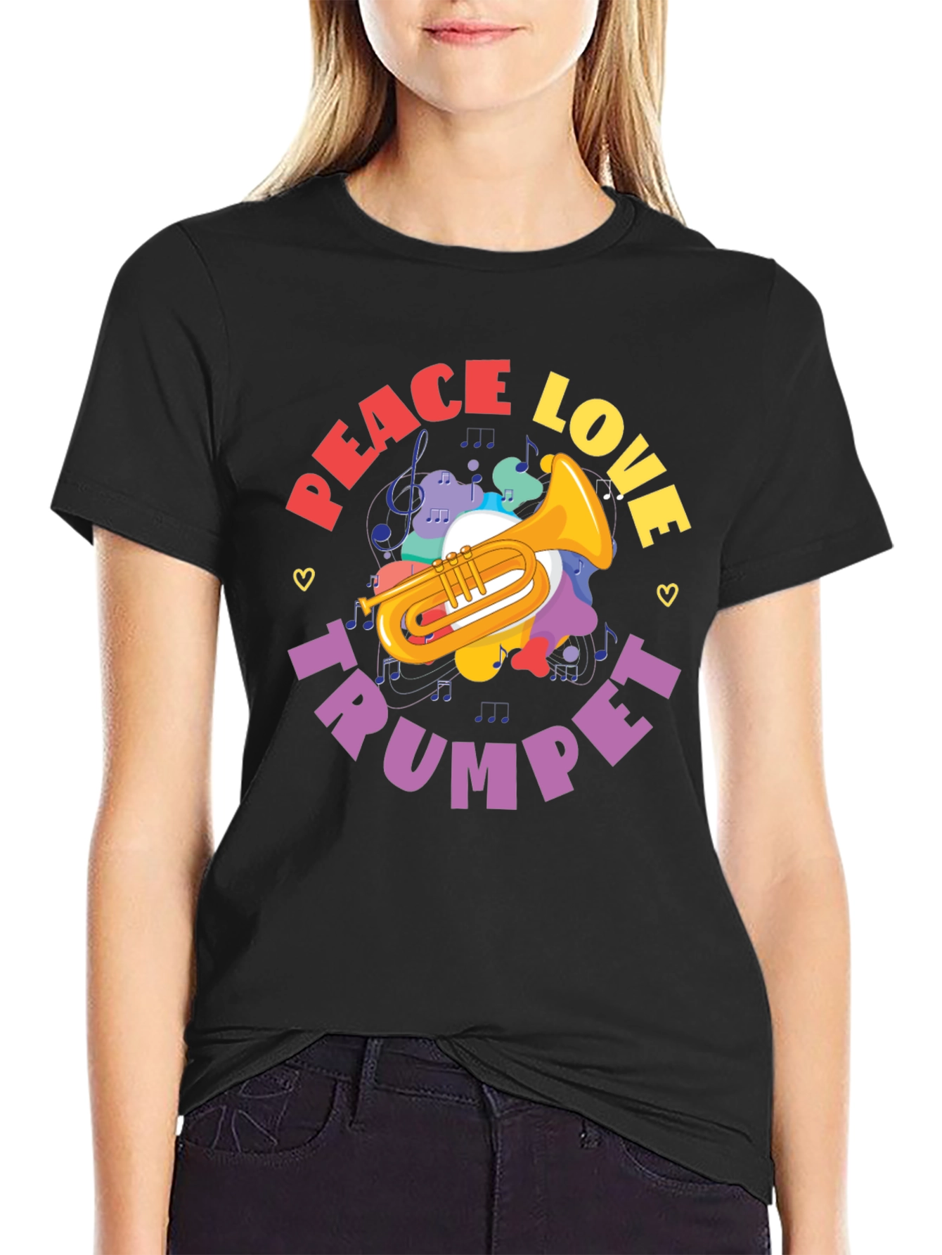 Peace Love Trumpet Graphic Tee