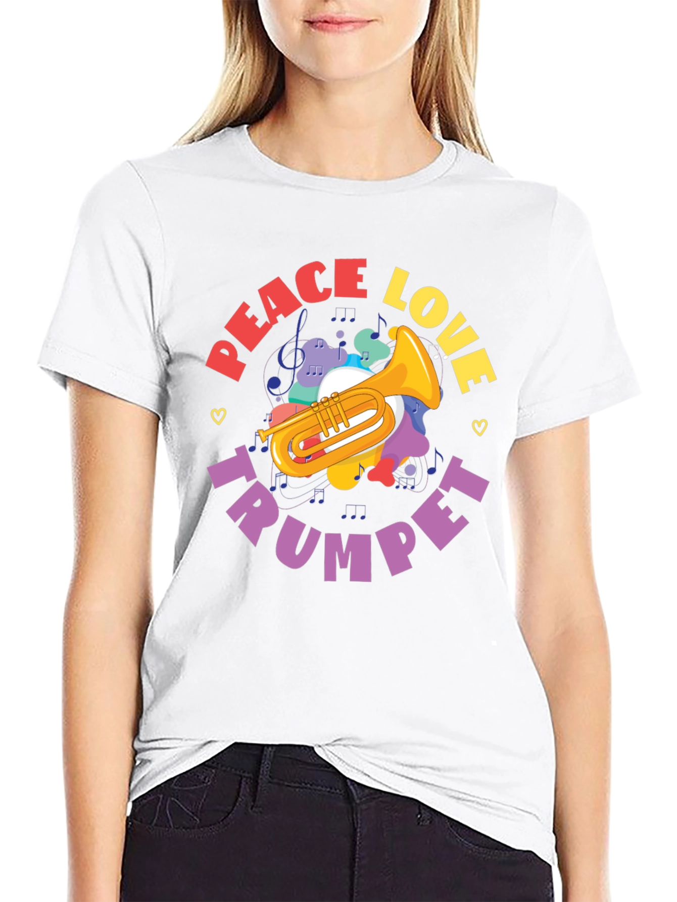 Peace Love Trumpet Graphic Tee