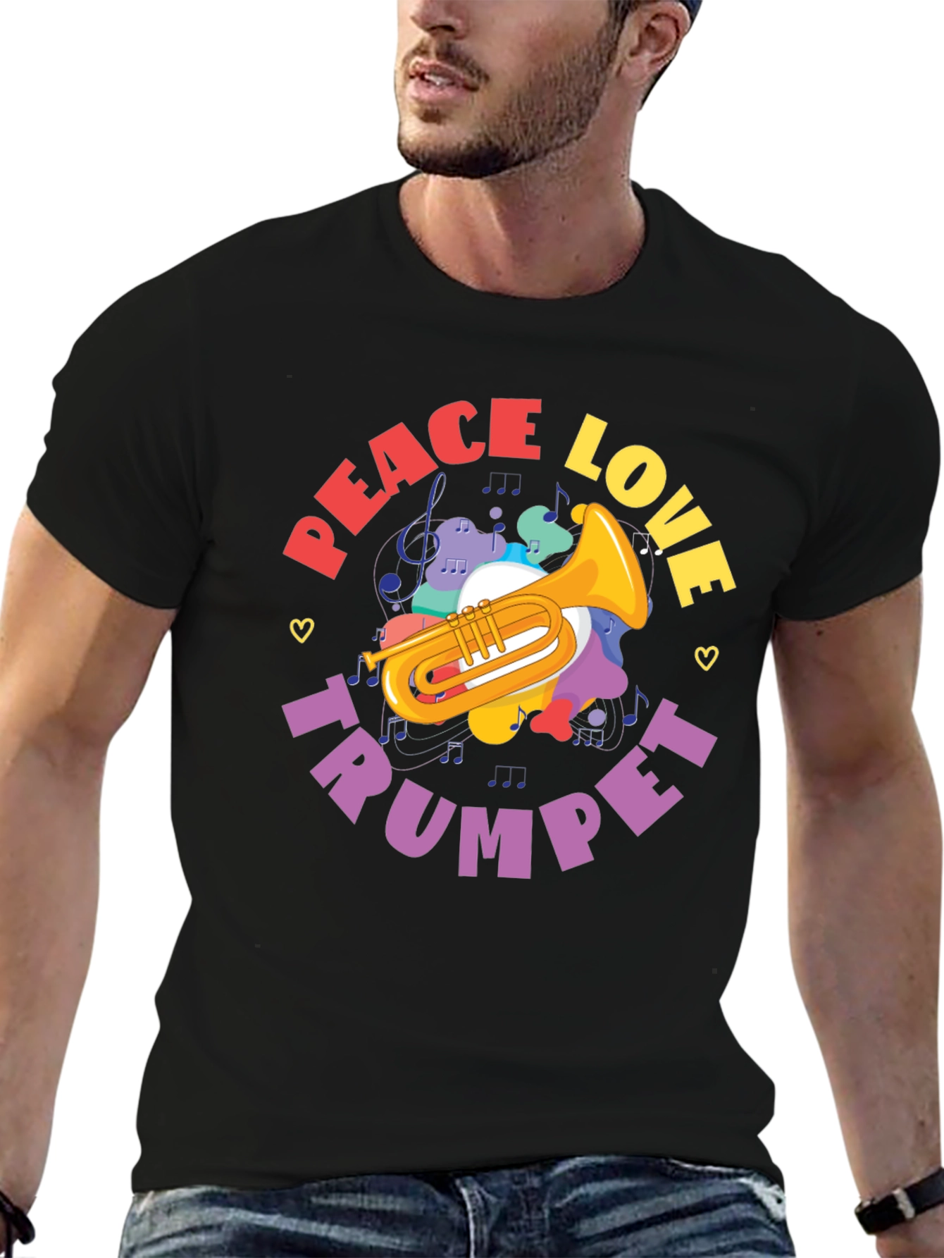 Peace Love Trumpet Graphic Tee