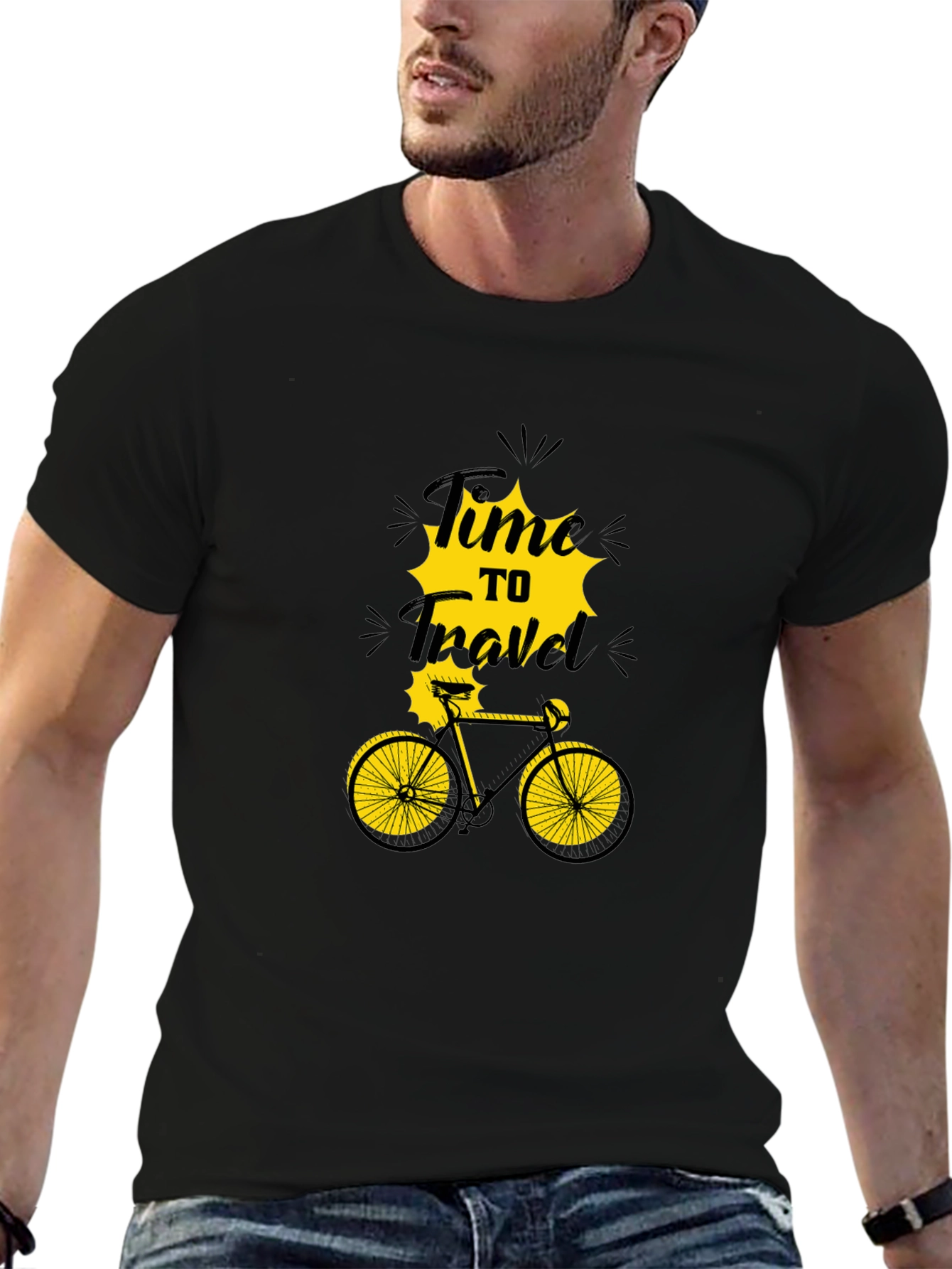 Time to Travel Bicycle Graphic T-Shirt