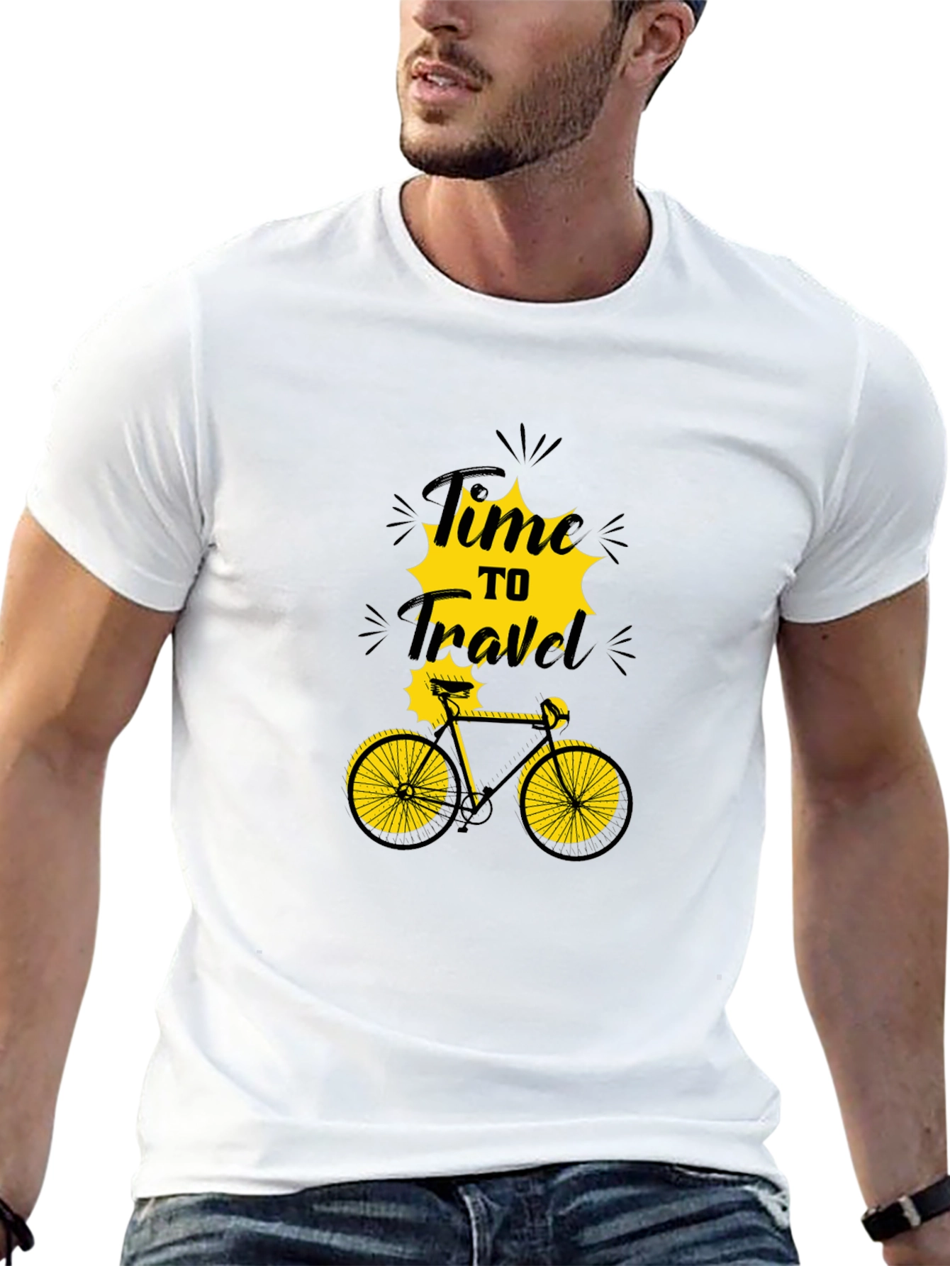 Time to Travel Bicycle Graphic T-Shirt
