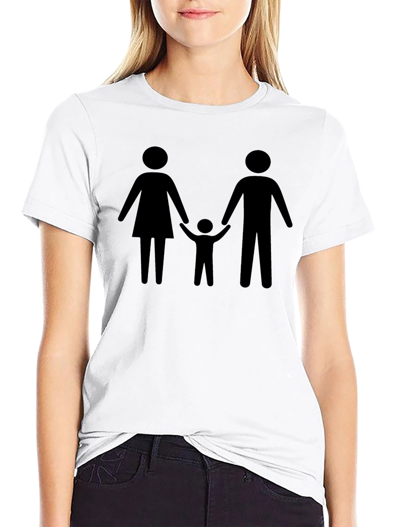 Family Silhouette Graphic Tee - Unisex Black T-Shirt