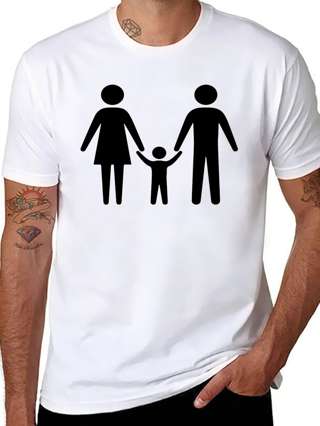 Family Silhouette Graphic Tee - Unisex Black T-Shirt