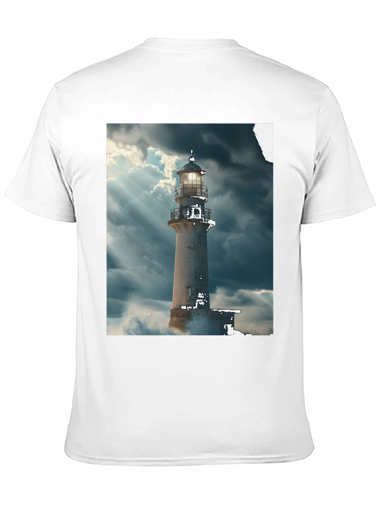 Lighthouse Graphic Tee - Stormy Sea Design