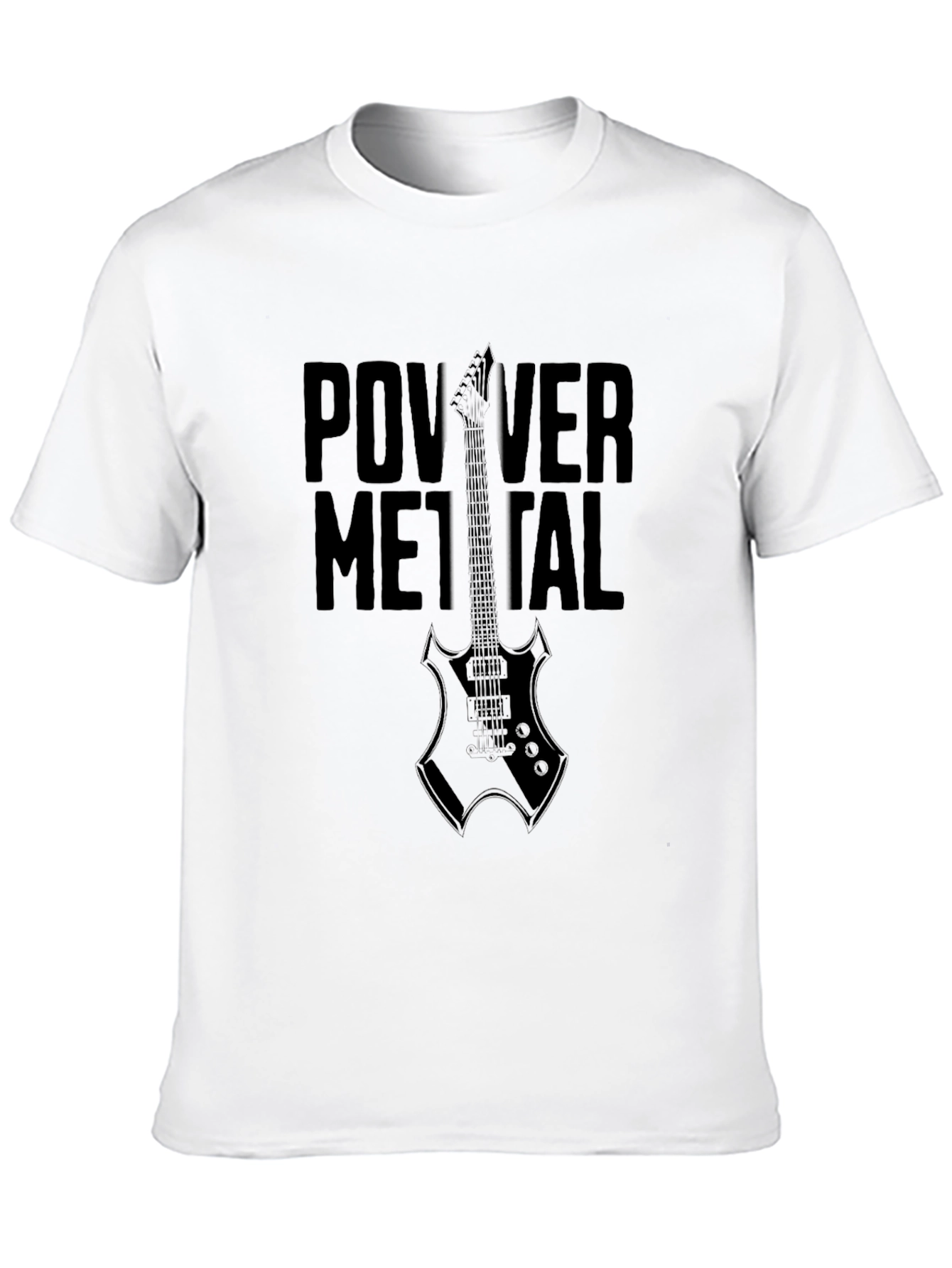Power Metal T-Shirt - Black Guitar Graphic