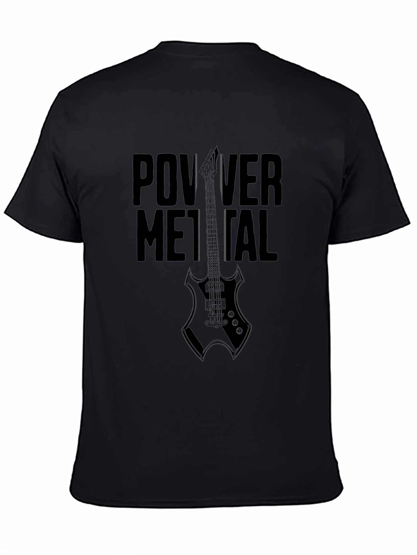 Power Metal T-Shirt - Black Guitar Graphic