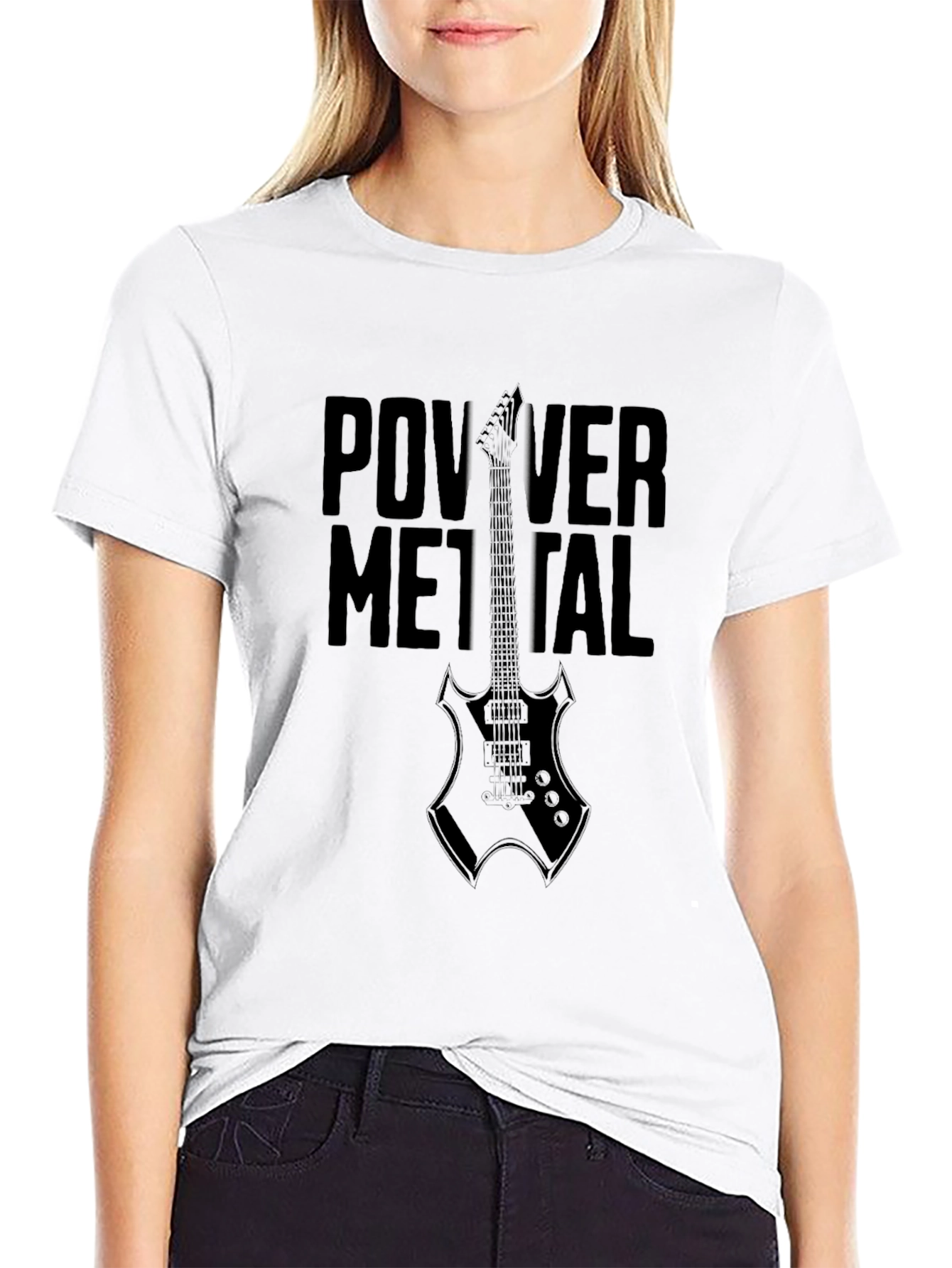 Power Metal T-Shirt - Black Guitar Graphic