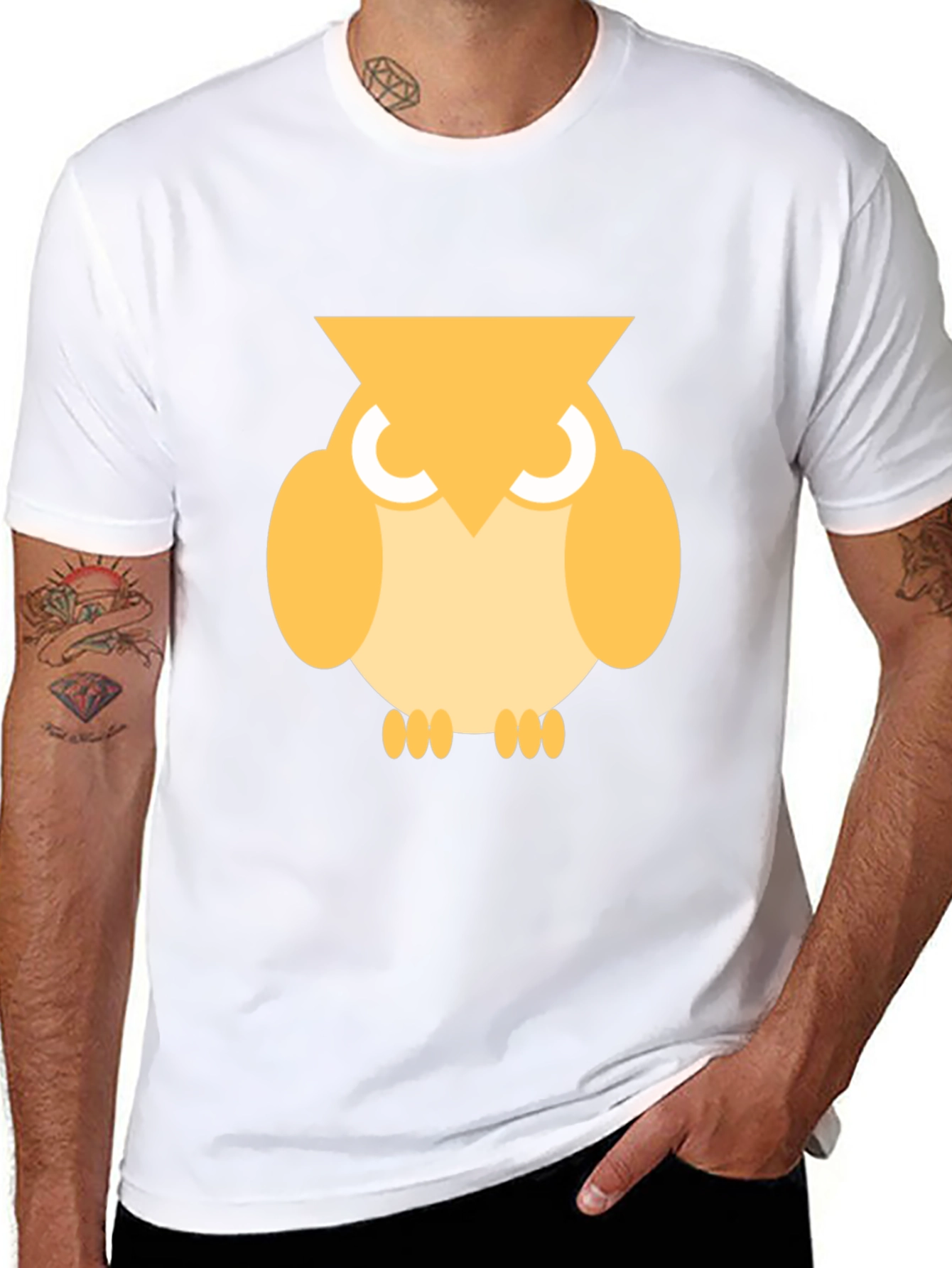 Cool Owl Graphic Tee - Mens Black T-Shirt
