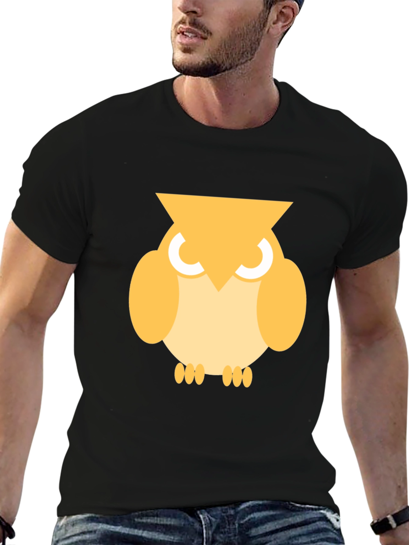 Cool Owl Graphic Tee - Mens Black T-Shirt