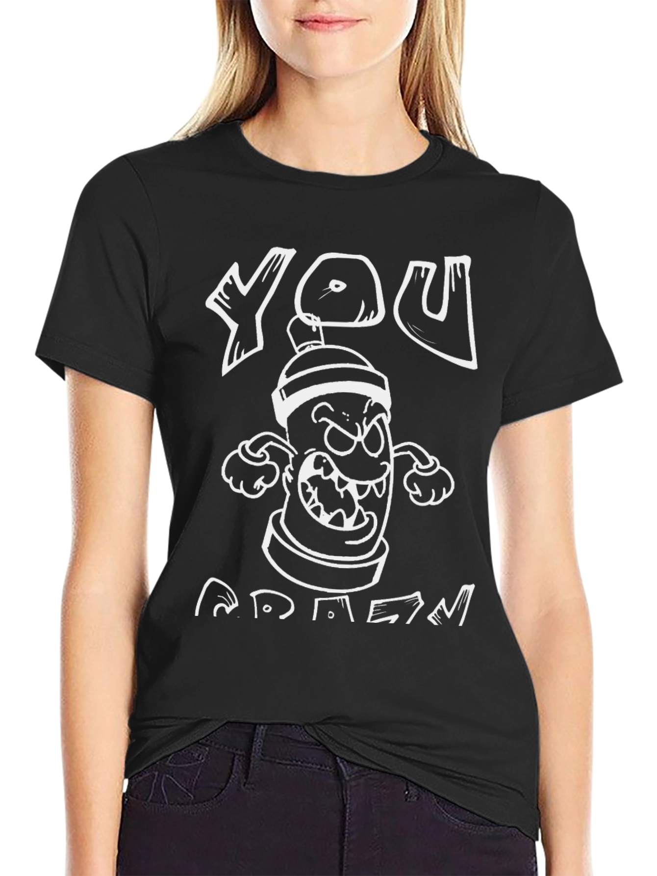 Graffiti Can Cartoon Graphic T-Shirt