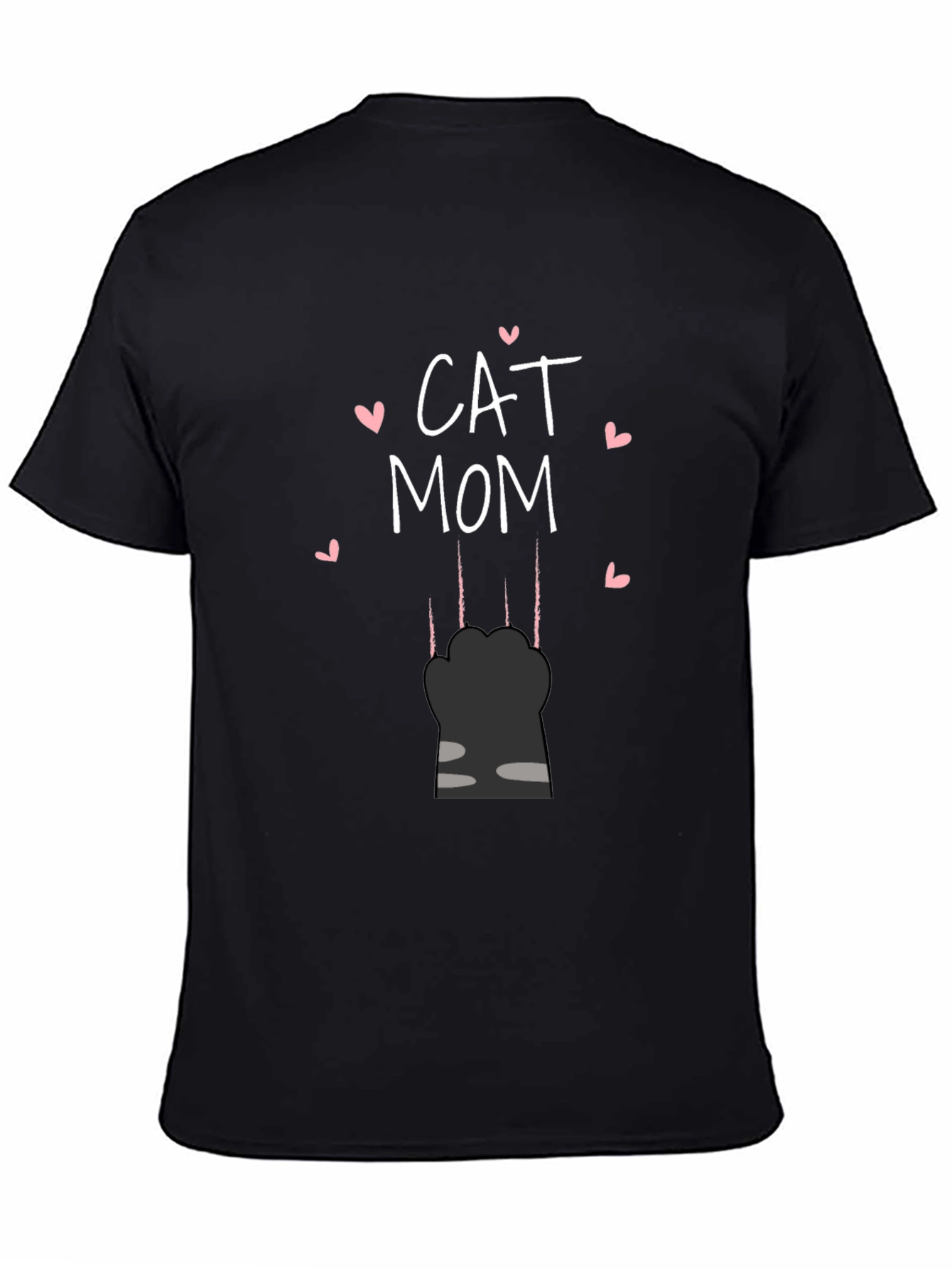 Cat Mom T-Shirt - Black Tee with Cute Design