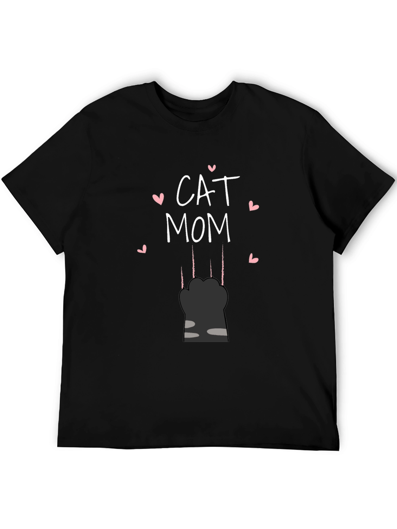 Cat Mom T-Shirt - Black Tee with Cute Design