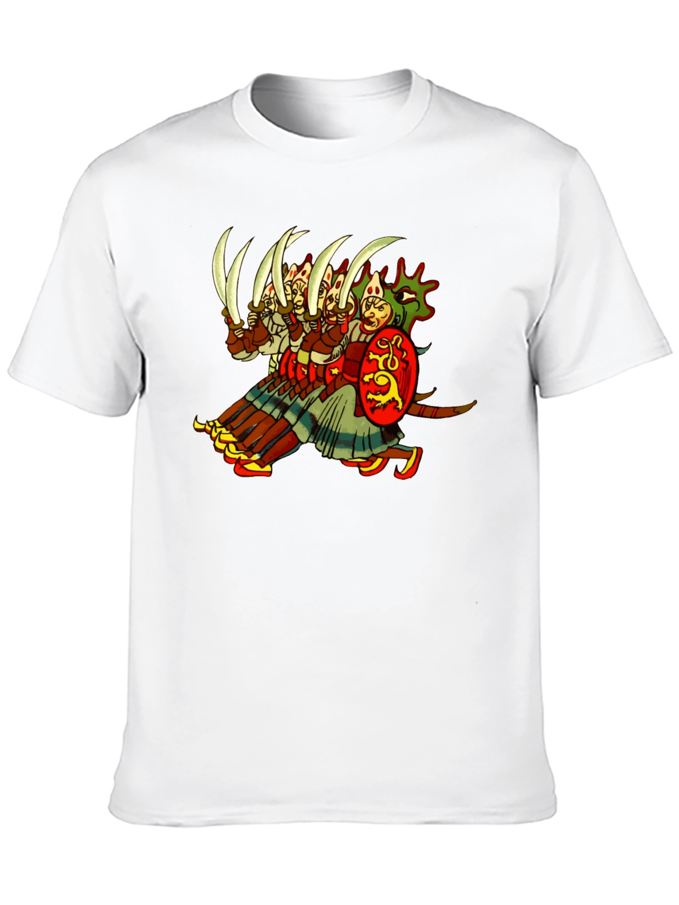 Medieval Warrior Graphic Tee - Black Cotton T-Shirt