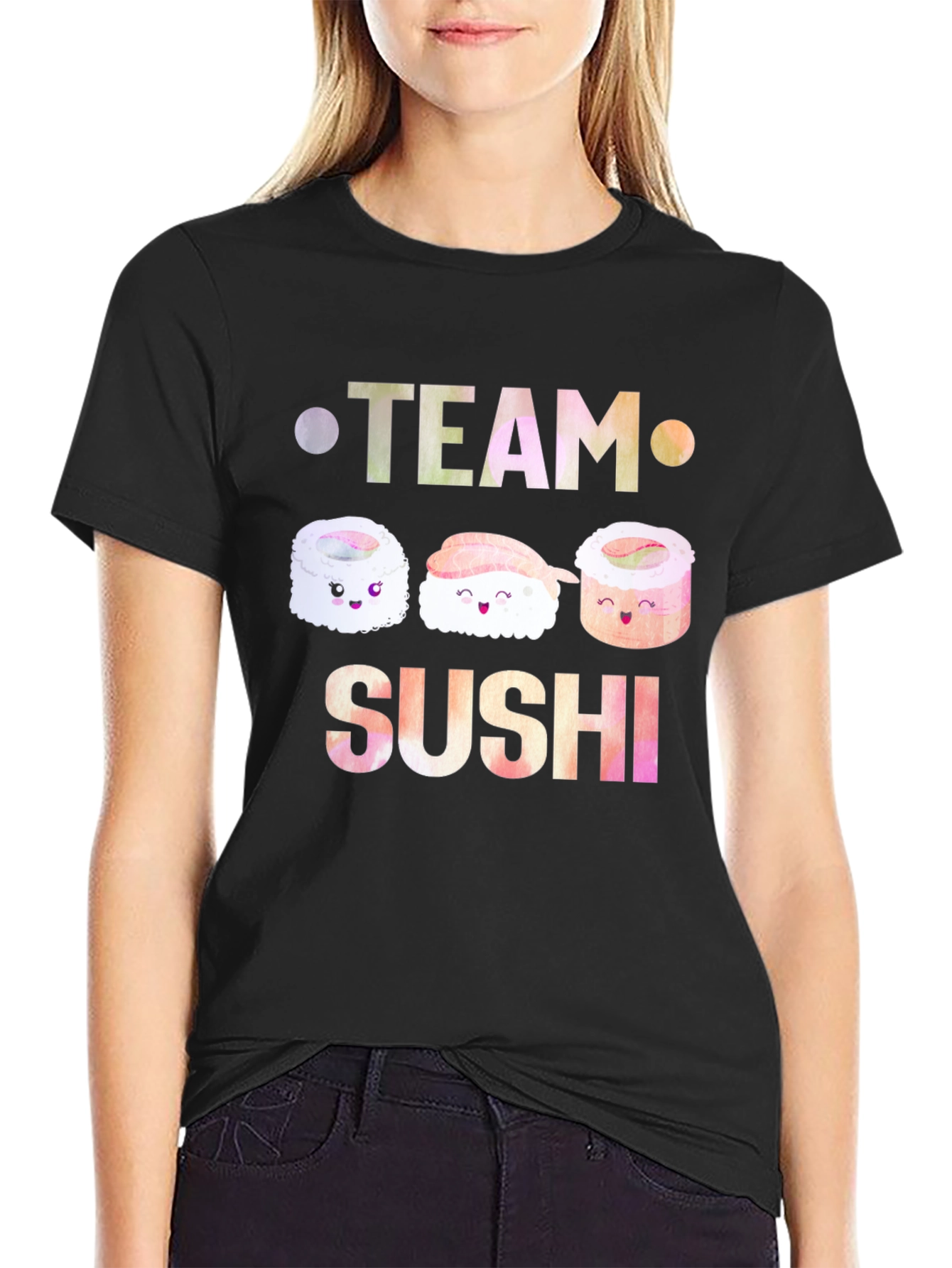 Team Sushi Graphic Tee - Unisex Black T-Shirt