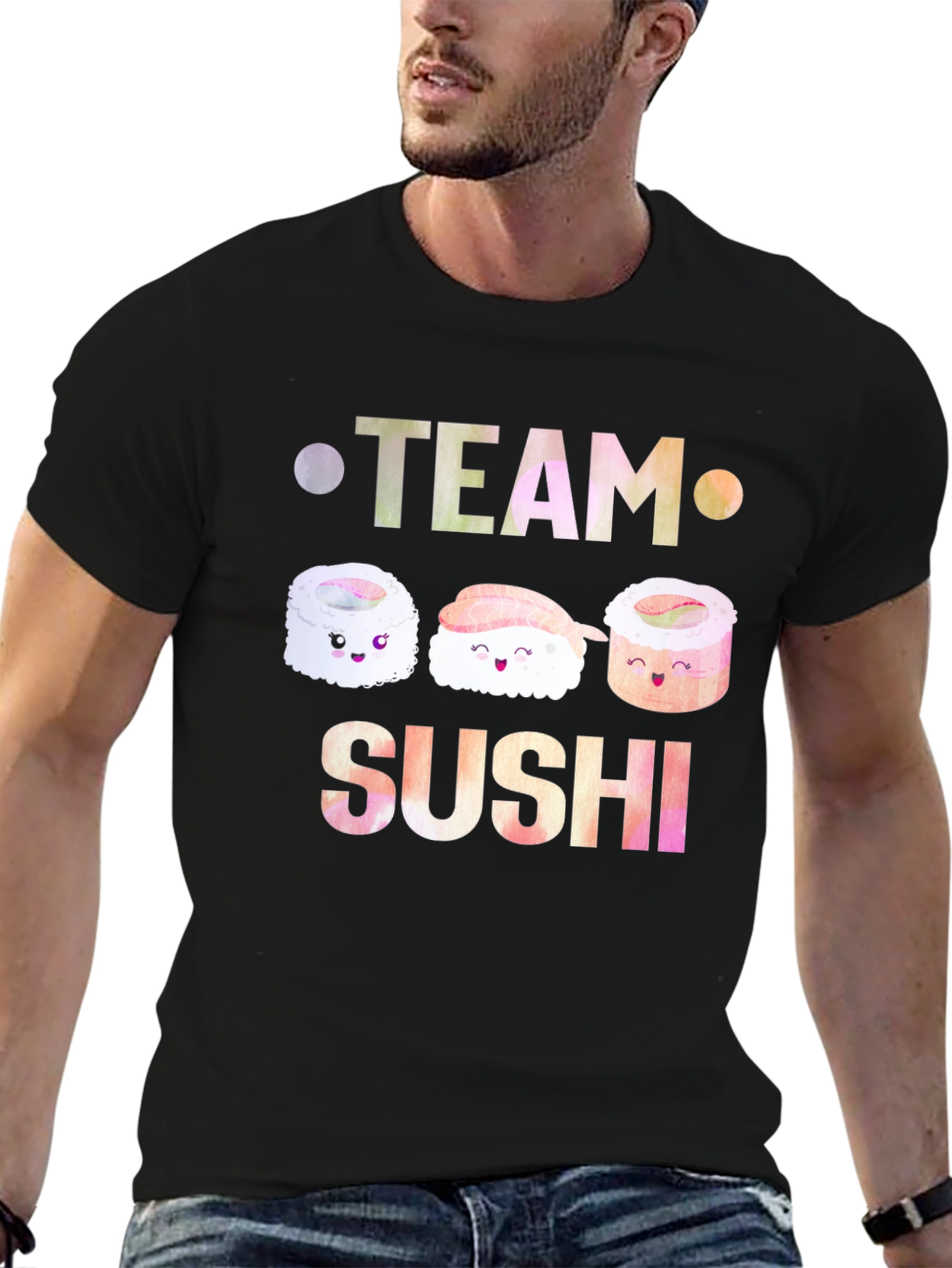 Team Sushi Graphic Tee - Unisex Black T-Shirt