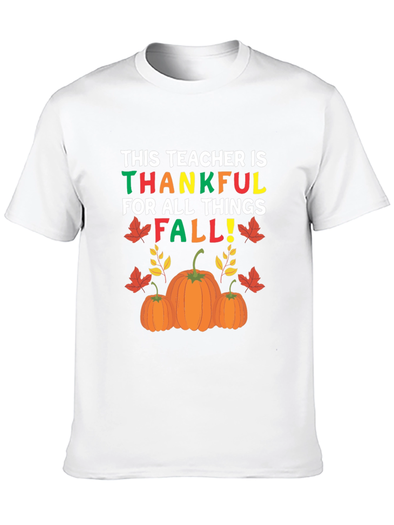 Teacher Thankful Fall T-Shirt Autumn Graphic Tee