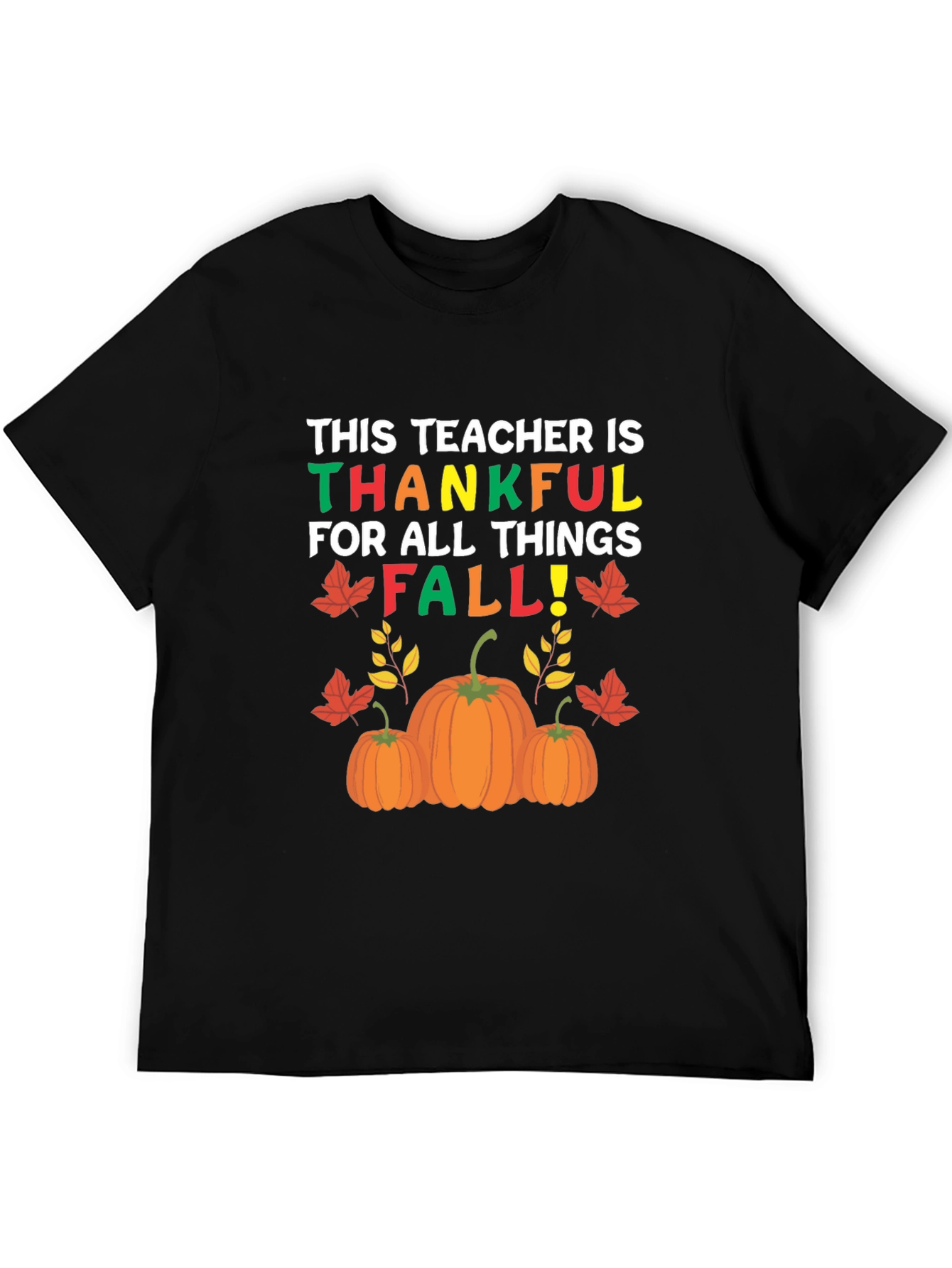 Teacher Thankful Fall T-Shirt Autumn Graphic Tee