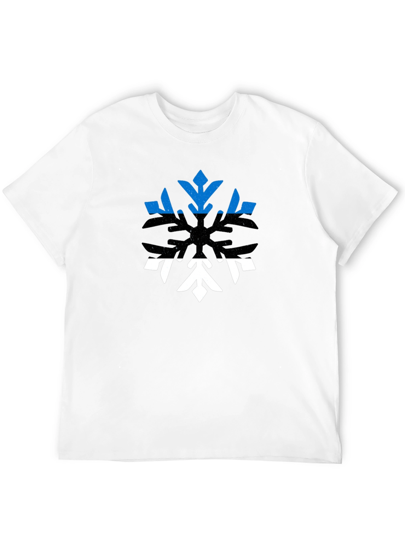 Estonia Flag Snowflake Graphic Tee - Black